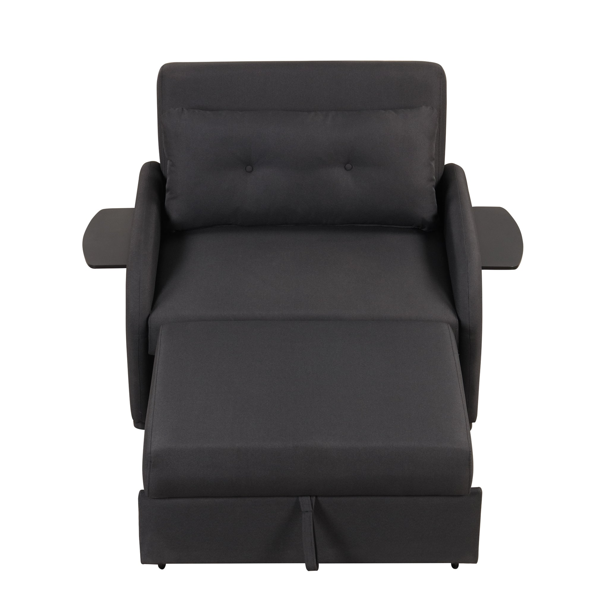 Sofa & Chair sets | pull out sofa sleeper 3 in 1 with 2 wing table and usb charge for nap line fabric for living room recreation room Black | casafoyer.myshopify.com