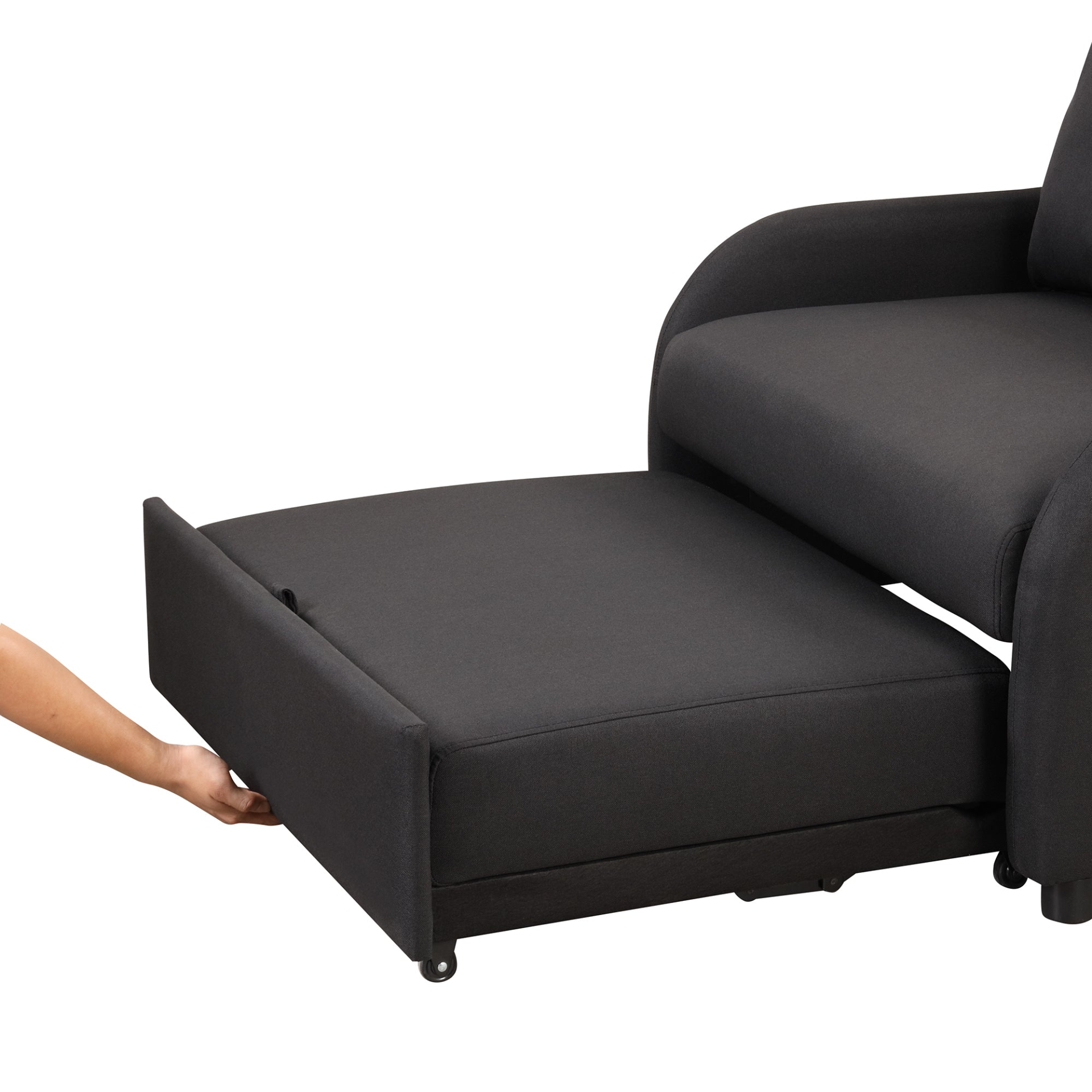 Sofa & Chair sets | pull out sofa sleeper 3 in 1 with 2 wing table and usb charge for nap line fabric for living room recreation room Black | casafoyer.myshopify.com