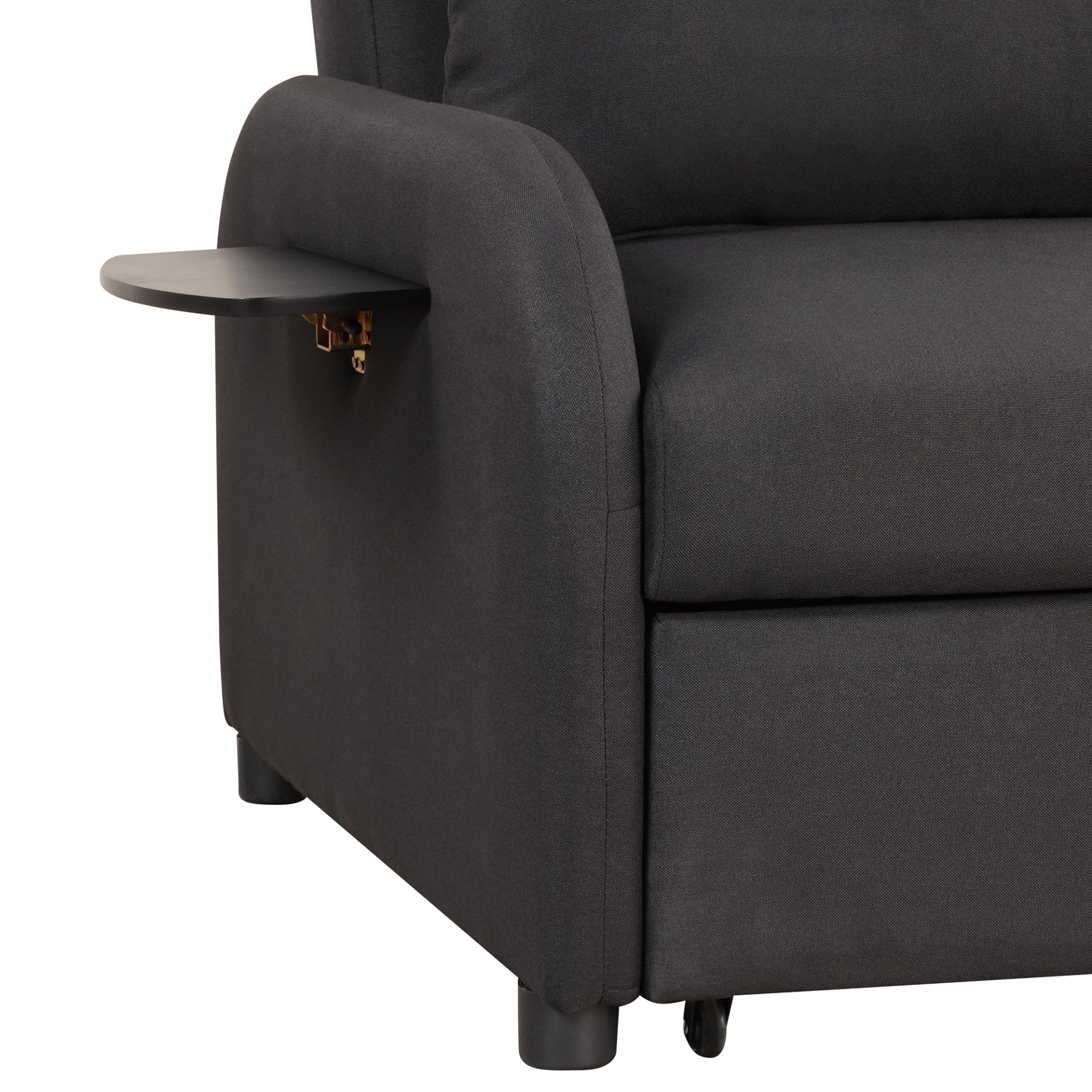 Sofa & Chair sets | pull out sofa sleeper 3 in 1 with 2 wing table and usb charge for nap line fabric for living room recreation room Black | casafoyer.myshopify.com