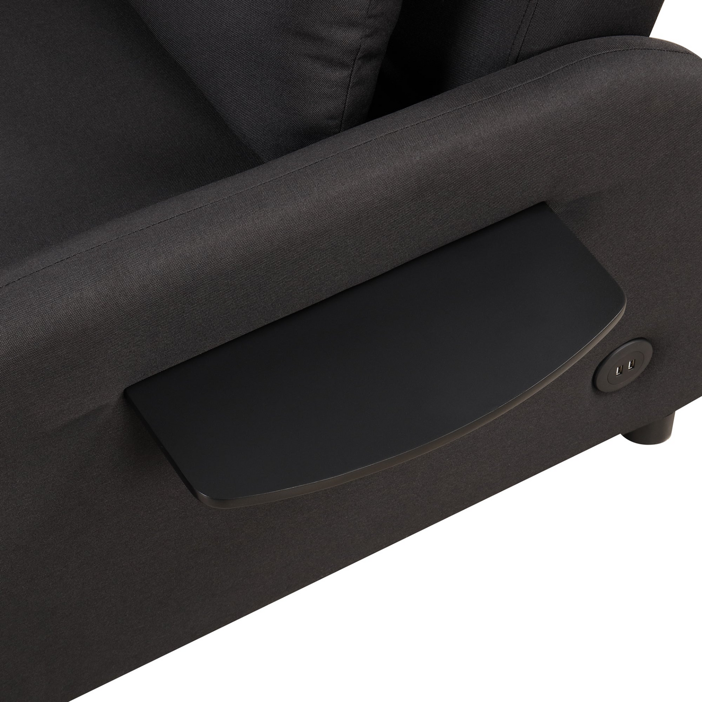 Sofa & Chair sets | pull out sofa sleeper 3 in 1 with 2 wing table and usb charge for nap line fabric for living room recreation room Black | casafoyer.myshopify.com