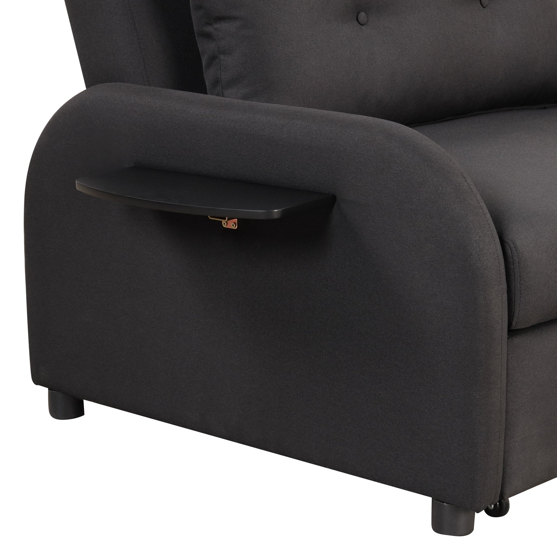 Sofa & Chair sets | pull out sofa sleeper 3 in 1 with 2 wing table and usb charge for nap line fabric for living room recreation room Black | casafoyer.myshopify.com