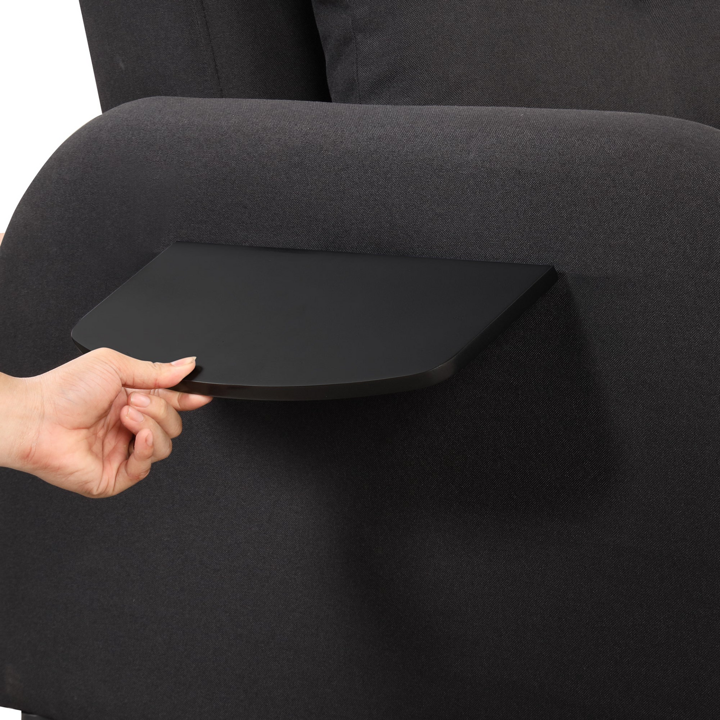 Sofa & Chair sets | pull out sofa sleeper 3 in 1 with 2 wing table and usb charge for nap line fabric for living room recreation room Black | casafoyer.myshopify.com