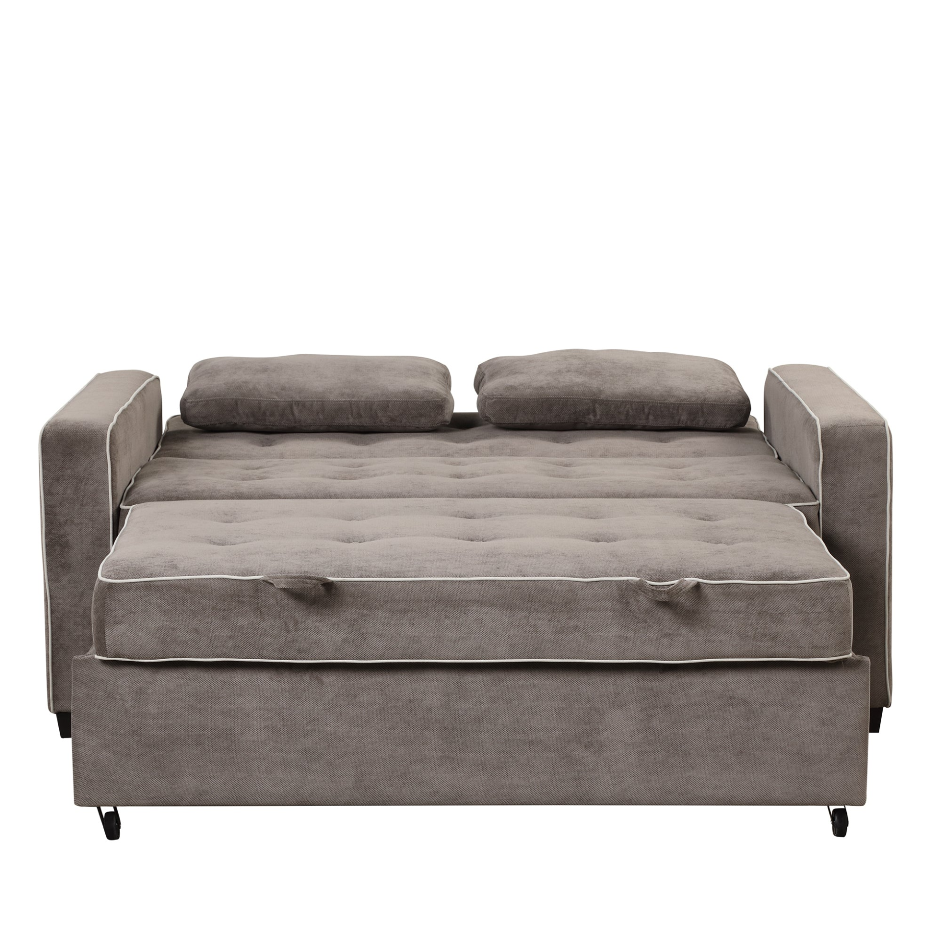 [product_type] | 65.7" Linen Upholstered Sleeper Bed - Pull Out Sofa Bed Couch with Dual USB Charging Port | casafoyer.myshopify.com