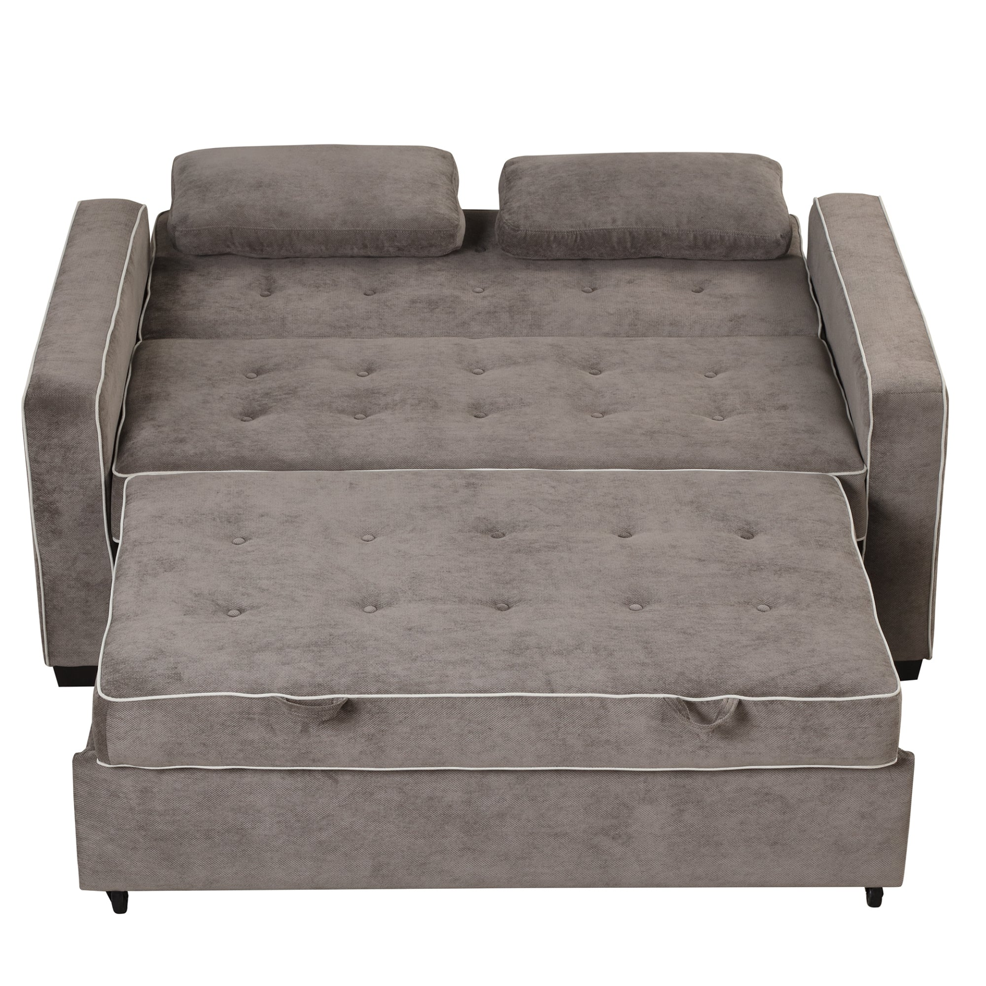 [product_type] | 65.7" Linen Upholstered Sleeper Bed - Pull Out Sofa Bed Couch with Dual USB Charging Port | casafoyer.myshopify.com