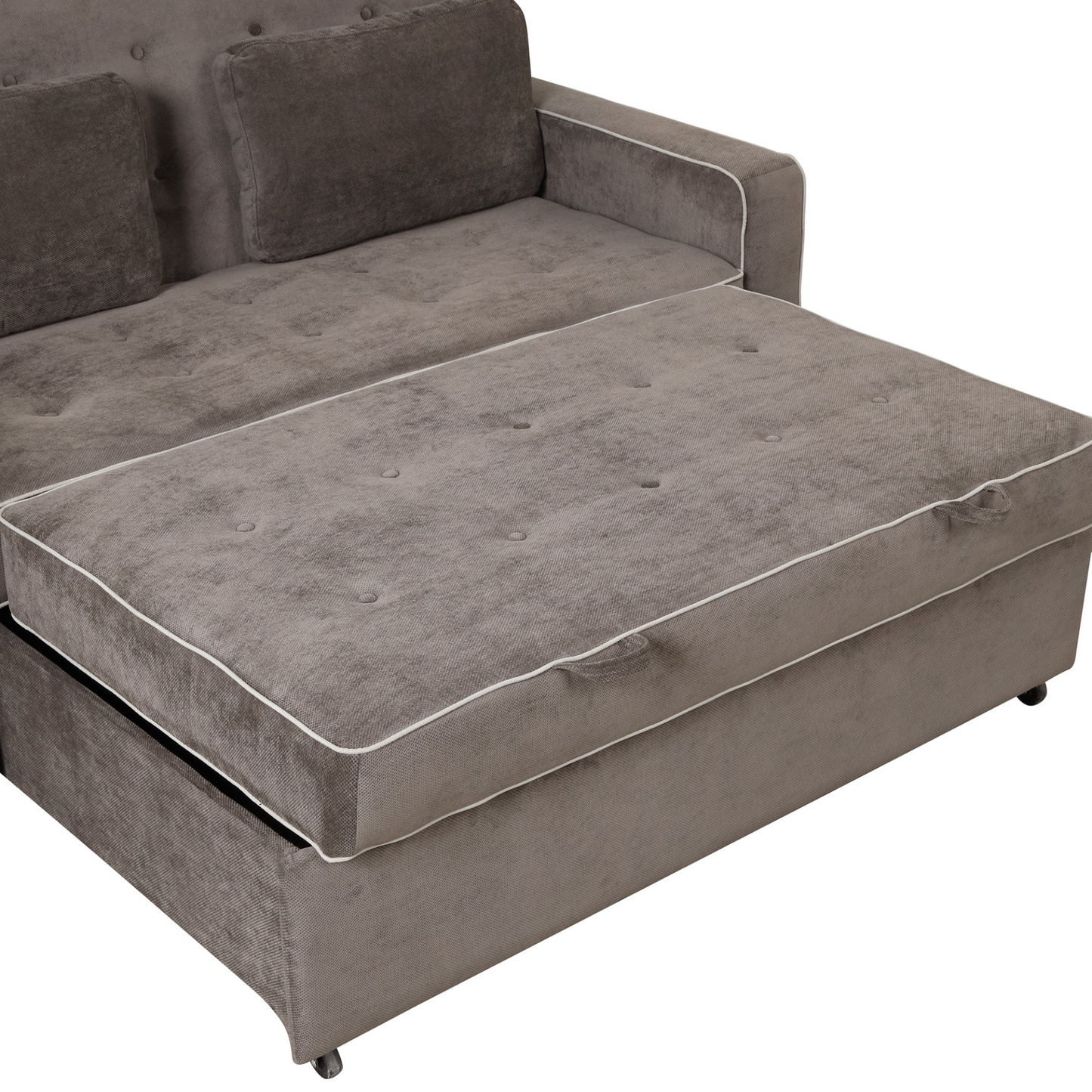 [product_type] | 65.7" Linen Upholstered Sleeper Bed - Pull Out Sofa Bed Couch with Dual USB Charging Port | casafoyer.myshopify.com