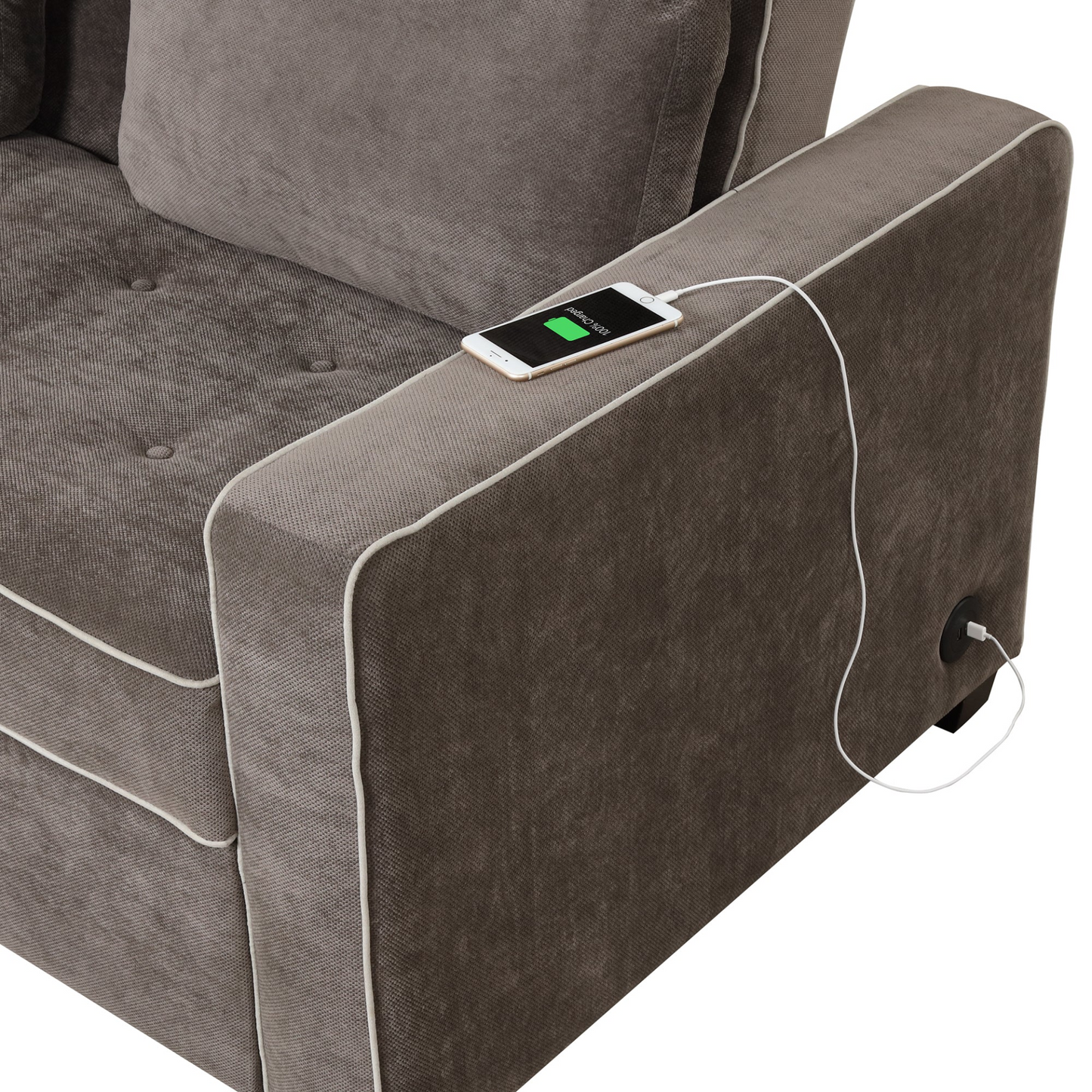 [product_type] | 65.7" Linen Upholstered Sleeper Bed - Pull Out Sofa Bed Couch with Dual USB Charging Port | casafoyer.myshopify.com