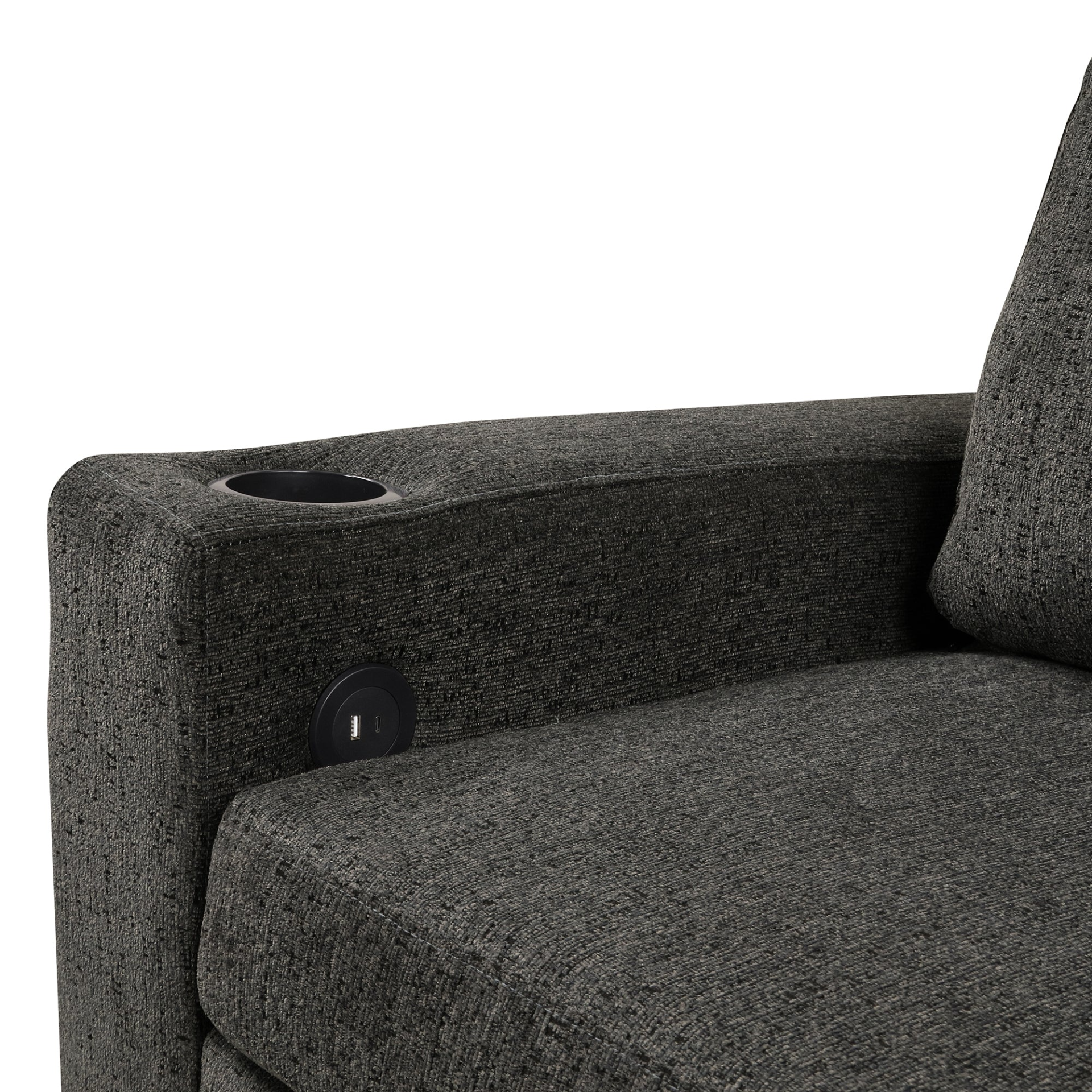 [product_type] | 109.8" L-shaped Couch Sectional Sofa with Storage Chaise, Cup Holder, and USB Ports - Black | Ecommerce SEO | casafoyer.myshopify.com