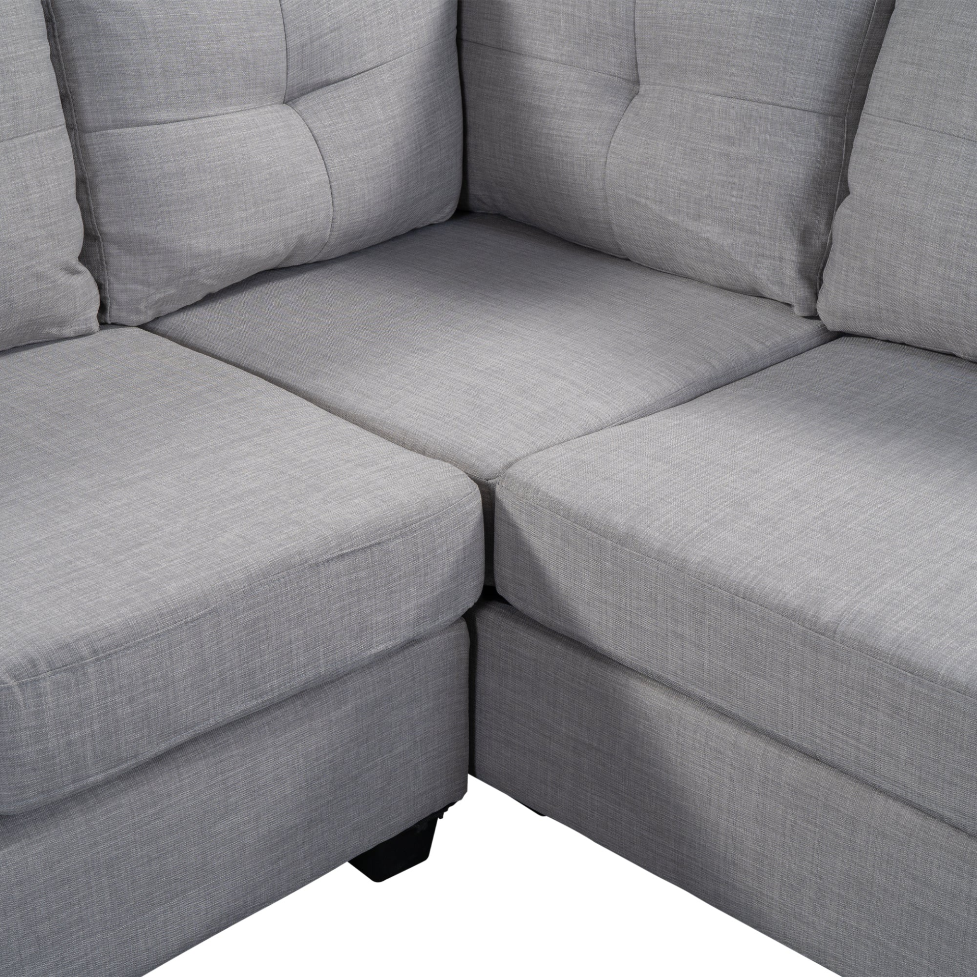 Sofa & Chair sets | Reversible Sectional Sofa with Storage Ottoman - Space Saving L-shape Couch for Large Space | casafoyer.myshopify.com