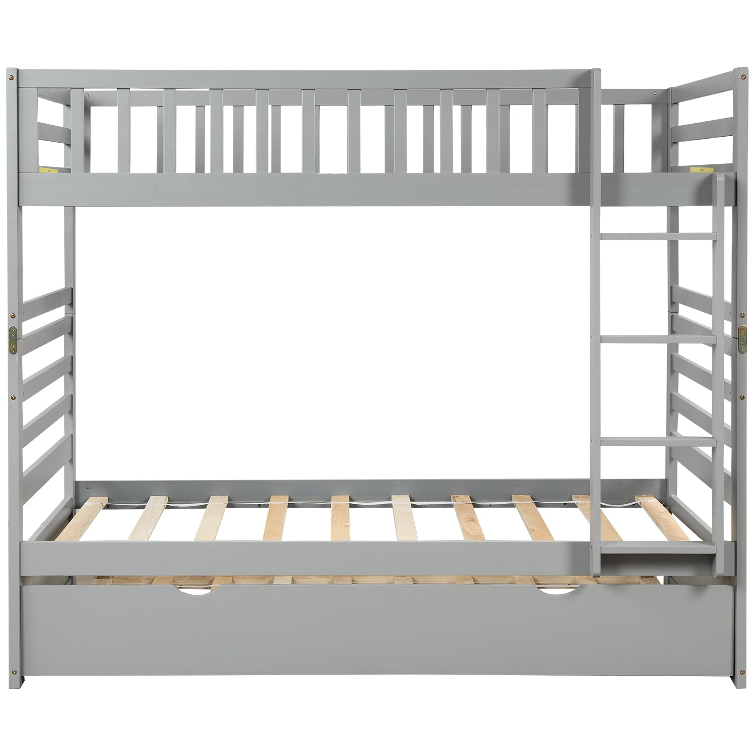 Bed | Twin Bunk Beds for Kids with Safety Rail and Movable Trundle bed | casafoyer.myshopify.com