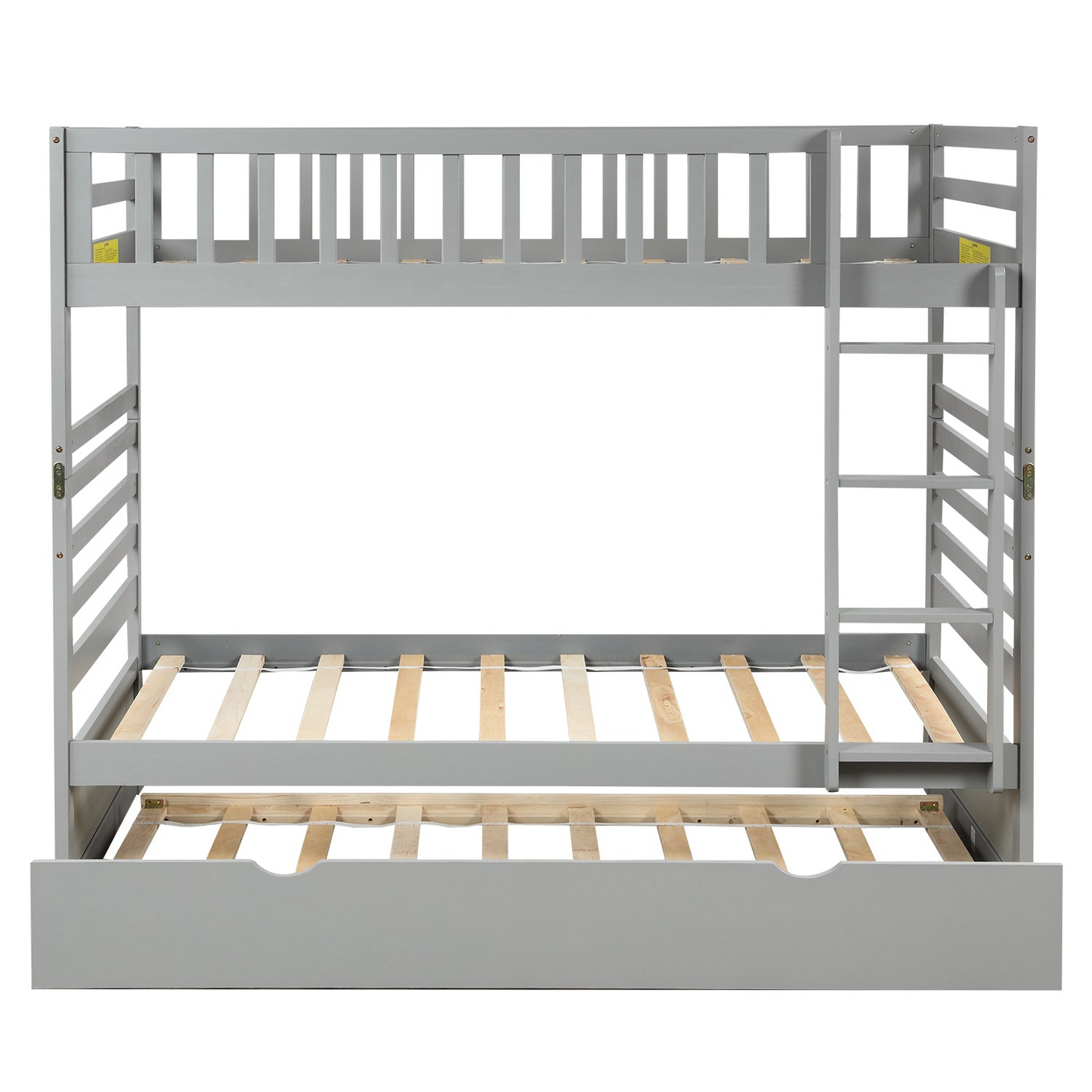 Bed | Twin Bunk Beds for Kids with Safety Rail and Movable Trundle bed | casafoyer.myshopify.com