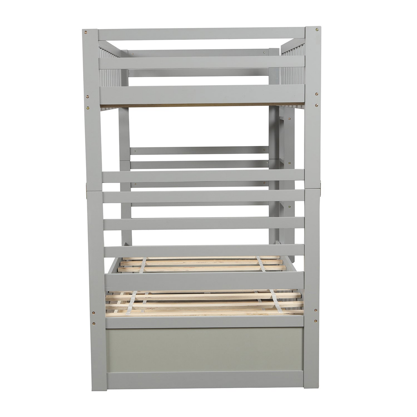 Bed | Twin Bunk Beds for Kids with Safety Rail and Movable Trundle bed | casafoyer.myshopify.com