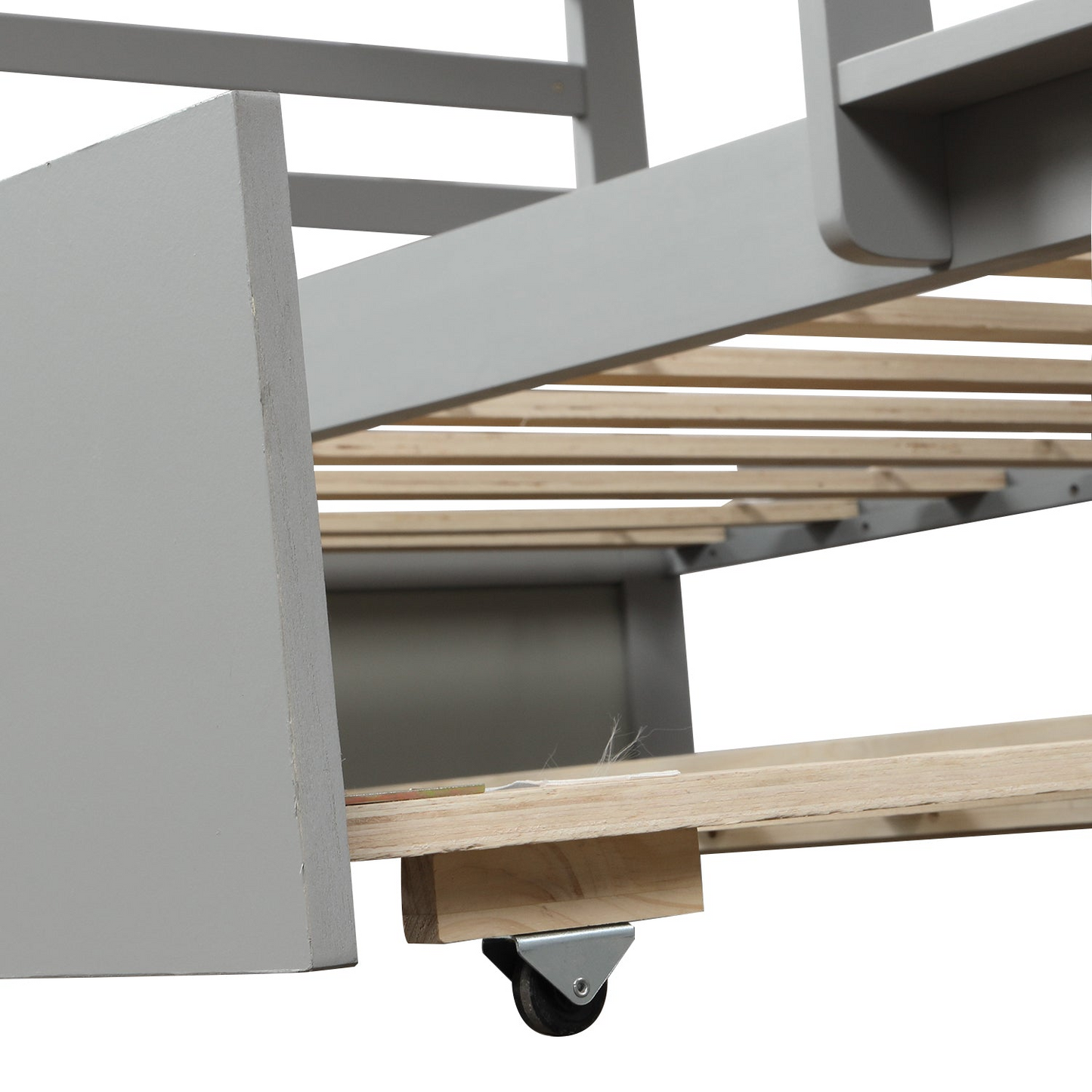 Bed | Twin Bunk Beds for Kids with Safety Rail and Movable Trundle bed | casafoyer.myshopify.com