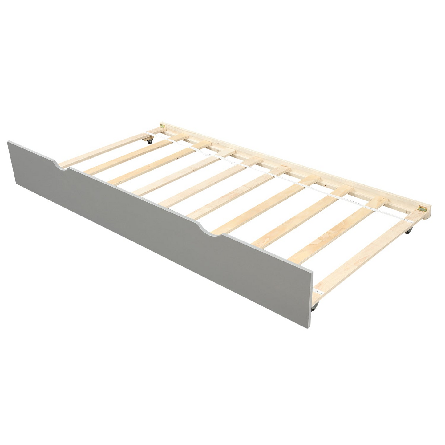 Bed | Twin Bunk Beds for Kids with Safety Rail and Movable Trundle bed | casafoyer.myshopify.com