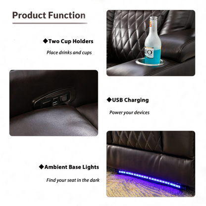 Sofa & Chair sets | Motion Recliner with USB Charging Port and Hidden Arm Storage, Home Theater Seating with 2 Convenient Cup Holders Design and 360? Swivel Tray Table | casafoyer.myshopify.com