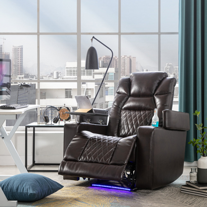Sofa & Chair sets | Motion Recliner with USB Charging Port and Hidden Arm Storage, Home Theater Seating with 2 Convenient Cup Holders Design and 360? Swivel Tray Table | casafoyer.myshopify.com