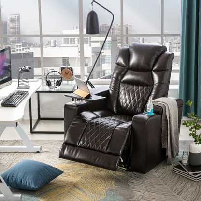 Sofa & Chair sets | Motion Recliner with USB Charging Port and Hidden Arm Storage, Home Theater Seating with 2 Convenient Cup Holders Design and 360? Swivel Tray Table | casafoyer.myshopify.com