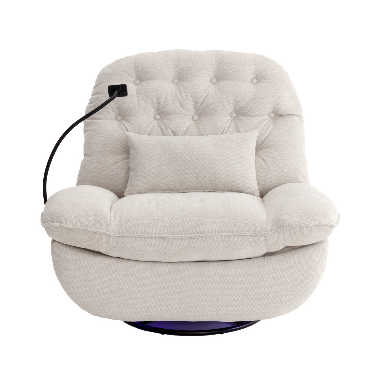 Sofa & Chair sets | 270 Degree Swivel Power Recliner with Voice Control, Bluetooth Music Player,USB Ports, Atmosphere Lamp, Hidden Arm Storage and Mobile Phone Holder for Living Room, Bedroom, Apartment, Beige | casafoyer.myshopify.com