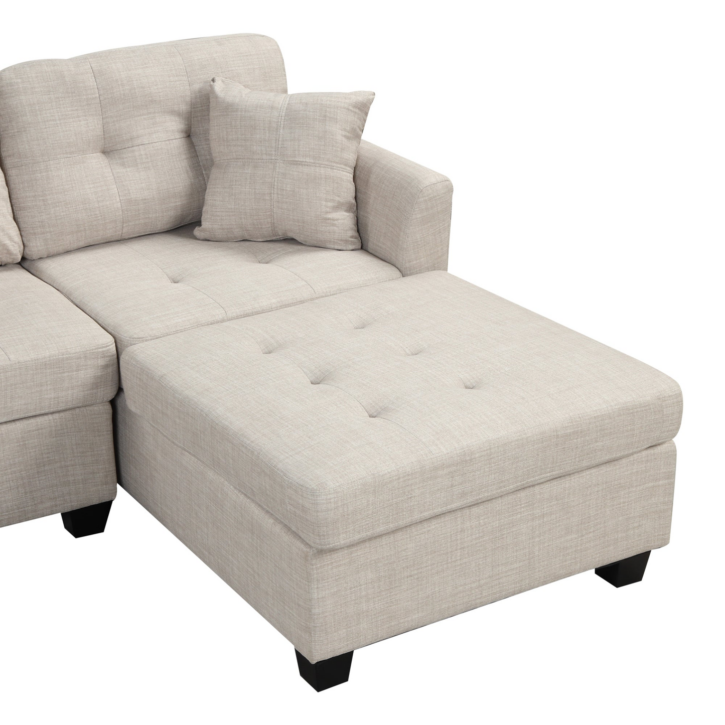 [product_type] | 121.3" Oversized Sectional Sofa with Storage Ottoman, U Shaped Sectional Couch with 2 Throw Pillows for Large Space Dorm Apartment | casafoyer.myshopify.com