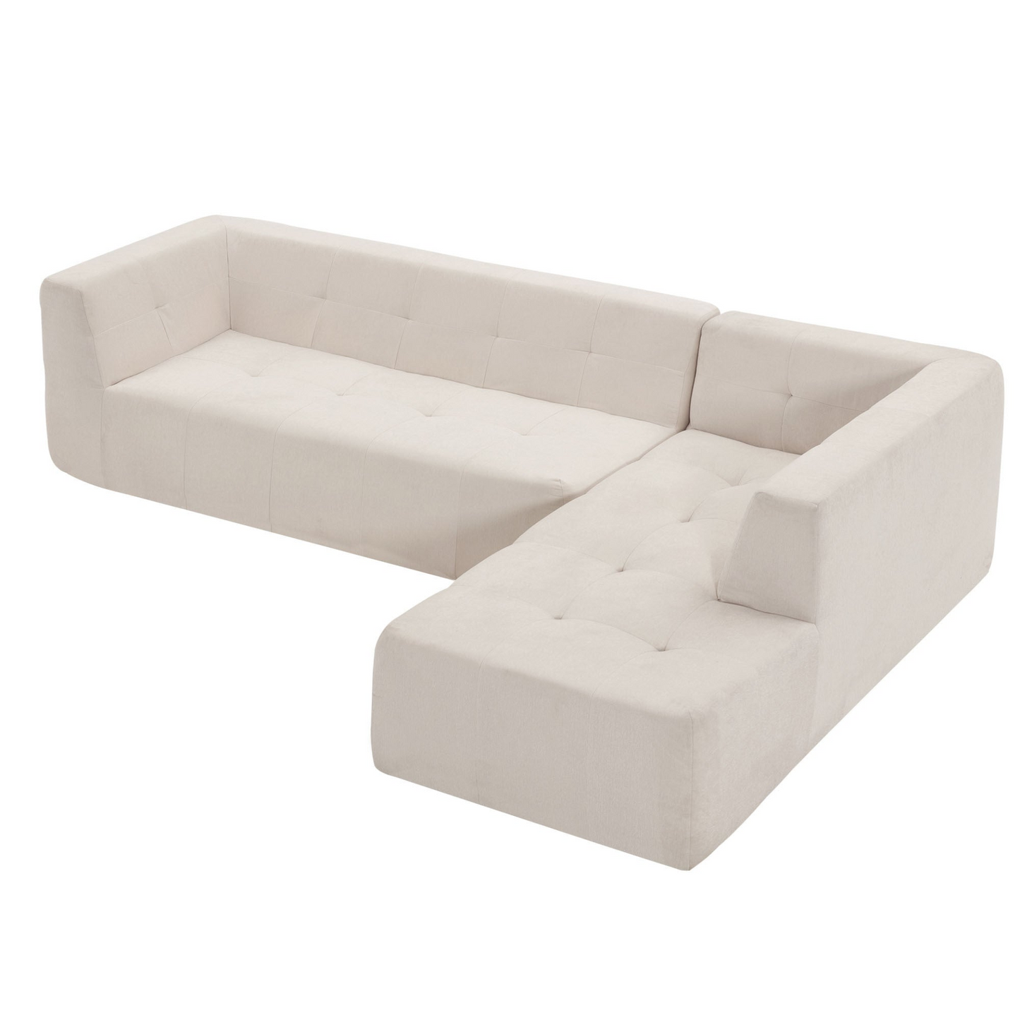 [product_type] | 110.2*72.8" Modular Modular Combination Living Room Sofa Set, Modern Minimalist Sofa, Living Room Upholstered Sofa Bed, Bedroom, 2pcs Computer Free Combination, L-Shaped,Beige | casafoyer.myshopify.com