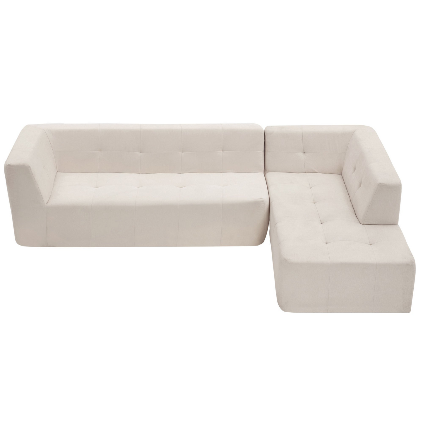 [product_type] | 110.2*72.8" Modular Modular Combination Living Room Sofa Set, Modern Minimalist Sofa, Living Room Upholstered Sofa Bed, Bedroom, 2pcs Computer Free Combination, L-Shaped,Beige | casafoyer.myshopify.com