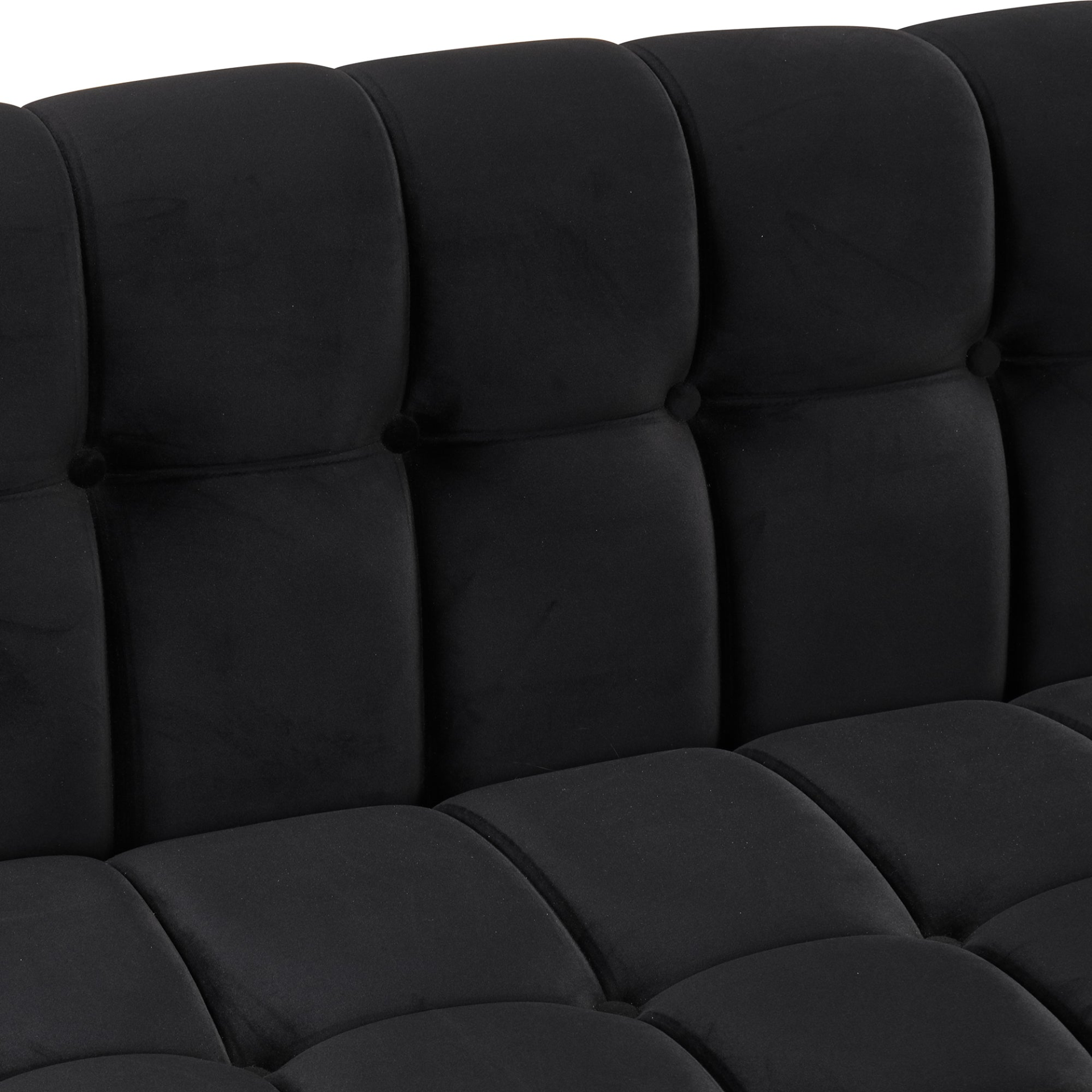 Sofa & Chair sets | Modern 3-piece sofa set with solid wood legs, buttoned tufted backrest, Dutch fleece upholstered sofa set including three-seater sofa, double seat and living room furniture set single chair, black | casafoyer.myshopify.com