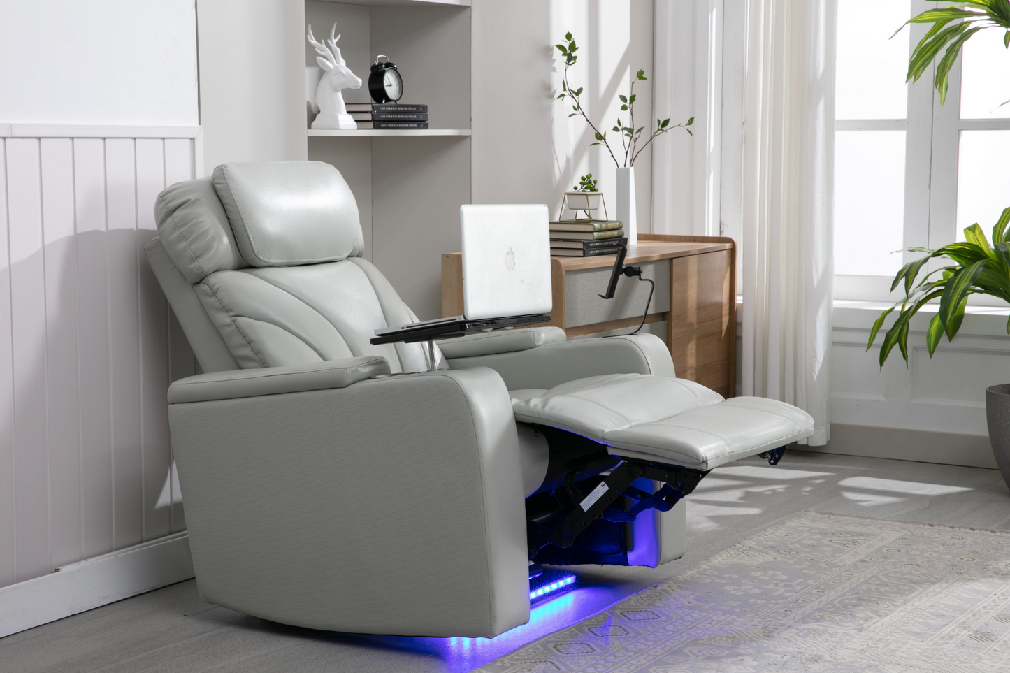 Sofa & Chair sets | Power Motion Recliner with USB Charging Port and Hidden Arm Storage, Home Theater Seating with Convenient Cup Holder Design ,and stereo(light grey) | casafoyer.myshopify.com