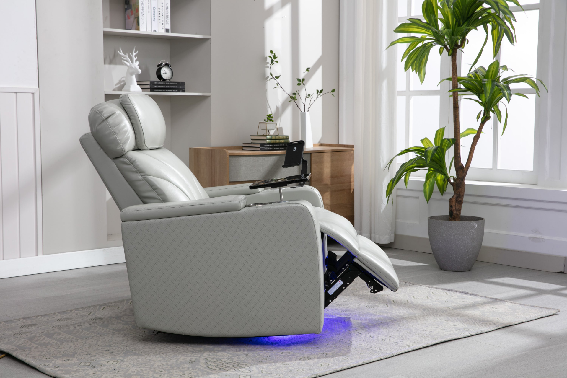 Sofa & Chair sets | Power Motion Recliner with USB Charging Port and Hidden Arm Storage, Home Theater Seating with Convenient Cup Holder Design ,and stereo(light grey) | casafoyer.myshopify.com