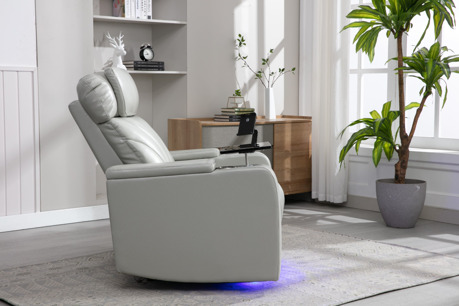 Sofa & Chair sets | Power Motion Recliner with USB Charging Port and Hidden Arm Storage, Home Theater Seating with Convenient Cup Holder Design ,and stereo(light grey) | casafoyer.myshopify.com