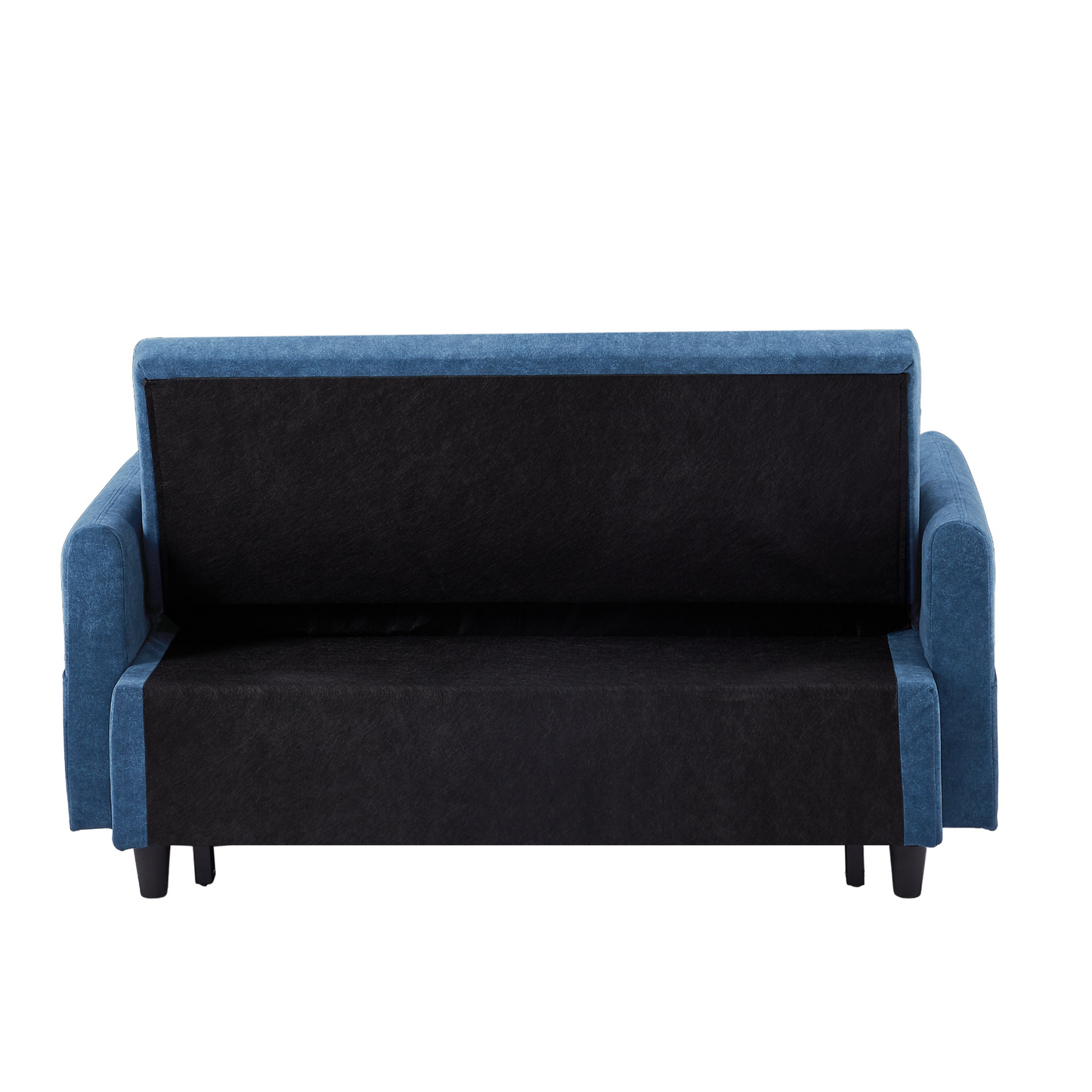 [product_type] | 55.1" Pull Out Sleep Sofa Bed Loveseats Sofa Couch with Adjsutable Backrest, Storage Pockets, 2 Soft Pillows, USB Ports for Living Room, Bedroom, Apartment, Office, Blue | casafoyer.myshopify.com
