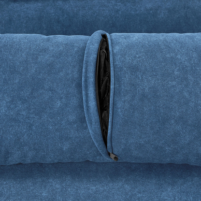 [product_type] | 55.1" Pull Out Sleep Sofa Bed Loveseats Sofa Couch with Adjsutable Backrest, Storage Pockets, 2 Soft Pillows, USB Ports for Living Room, Bedroom, Apartment, Office, Blue | casafoyer.myshopify.com