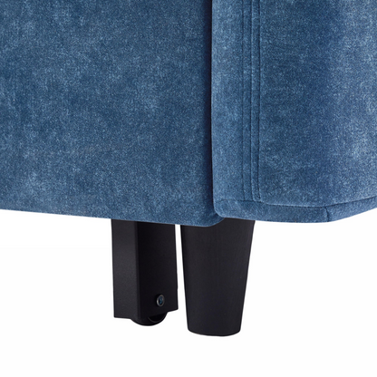 [product_type] | 55.1" Pull Out Sleep Sofa Bed Loveseats Sofa Couch with Adjsutable Backrest, Storage Pockets, 2 Soft Pillows, USB Ports for Living Room, Bedroom, Apartment, Office, Blue | casafoyer.myshopify.com