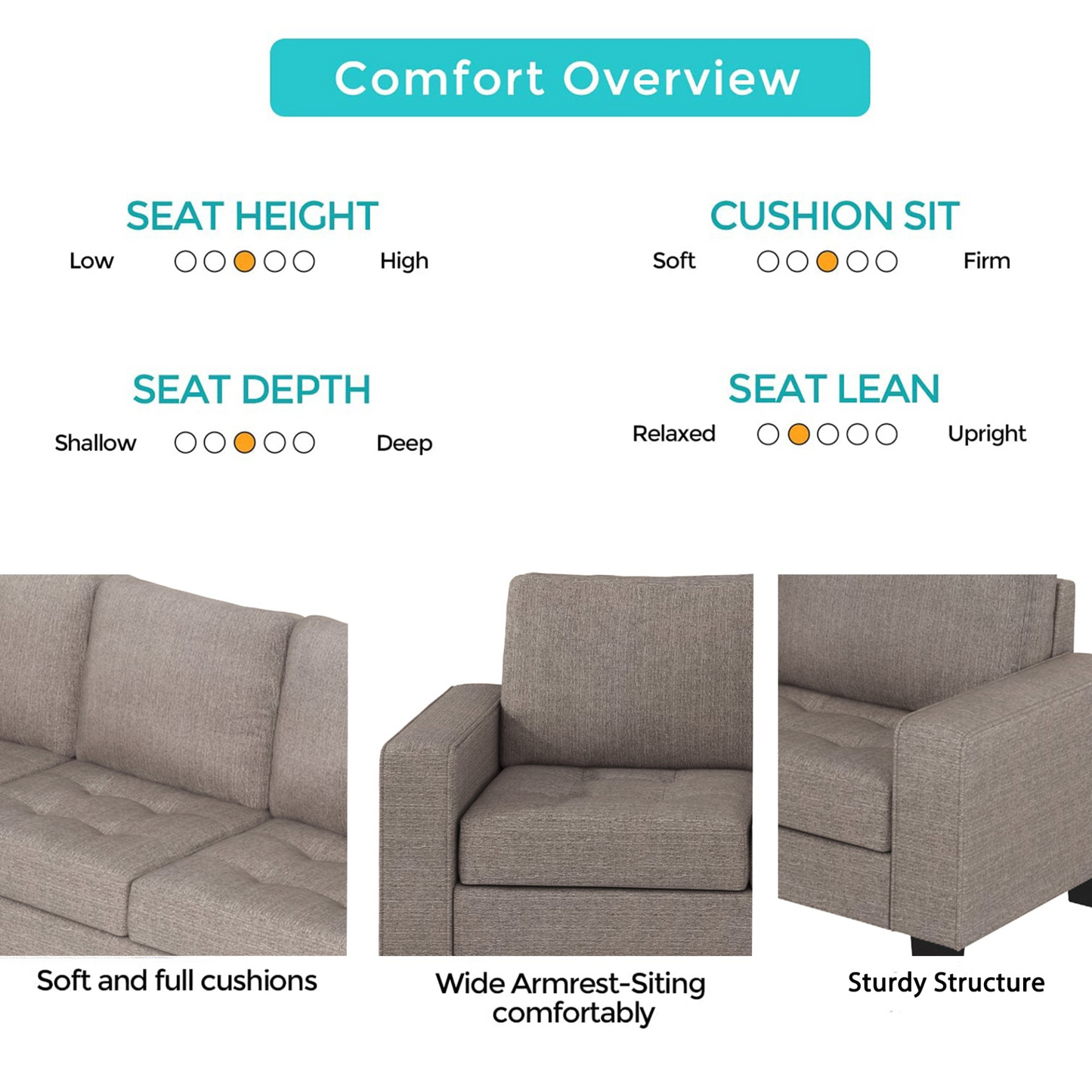 Sofa & Chair sets | Sectional Corner Sofa L-shape Couch Space Saving with Storage Ottoman & Cup Holders Design for Large Space Dorm Apartment | casafoyer.myshopify.com