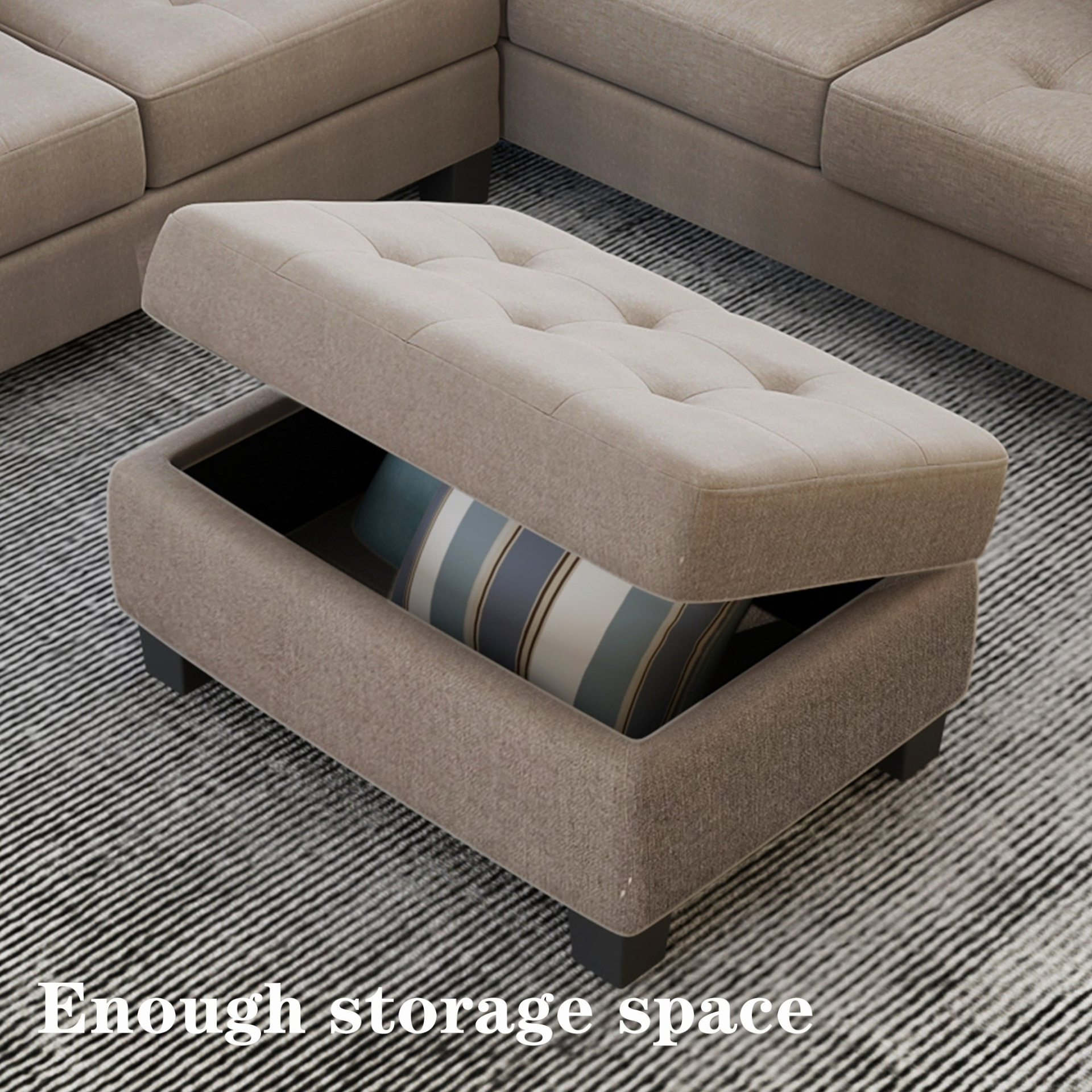 Sofa & Chair sets | Sectional Corner Sofa L-shape Couch Space Saving with Storage Ottoman & Cup Holders Design for Large Space Dorm Apartment | casafoyer.myshopify.com