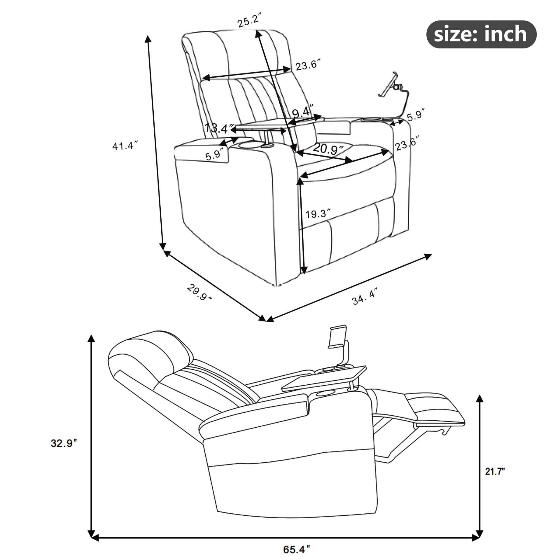 Sofa & Chair sets | 270 Degree Power Swivel Recliner,Home Theater Seating With Hidden Arm Storage and  LED Light Strip,Cup Holder,360? Swivel Tray Table,and Cell Phone Holder,Soft Living Room Chair,Grey | casafoyer.myshopify.com