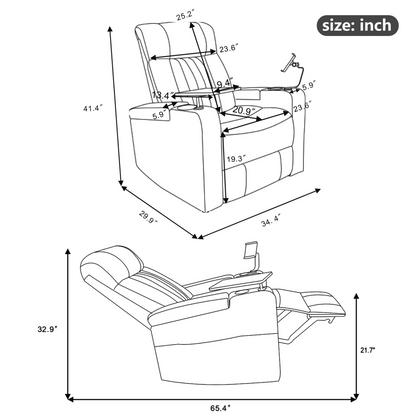 Sofa & Chair sets | 270 Degree Power Swivel Recliner,Home Theater Seating With Hidden Arm Storage and  LED Light Strip,Cup Holder,360? Swivel Tray Table,and Cell Phone Holder,Soft Living Room Chair,Grey | casafoyer.myshopify.com