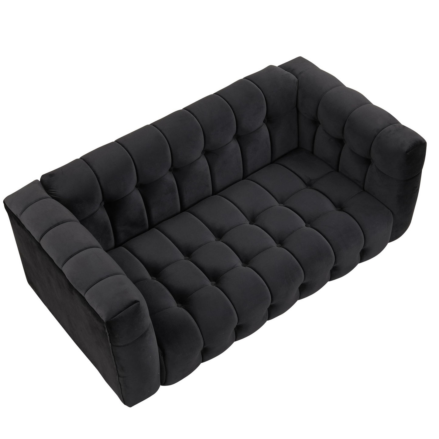 Sofa & Chair sets | Modern Sofa Dutch Fluff Upholstered sofa with solid wood legs, buttoned tufted backrest,black | casafoyer.myshopify.com