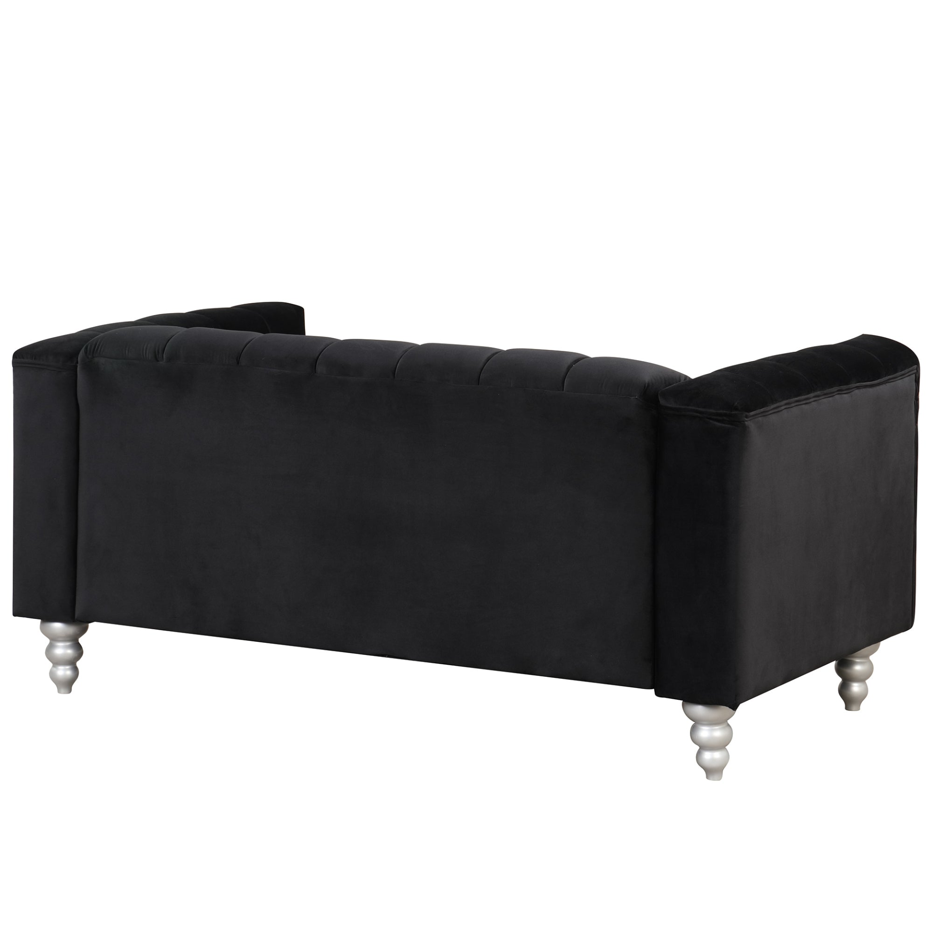 Sofa & Chair sets | Modern Sofa Dutch Fluff Upholstered sofa with solid wood legs, buttoned tufted backrest,black | casafoyer.myshopify.com