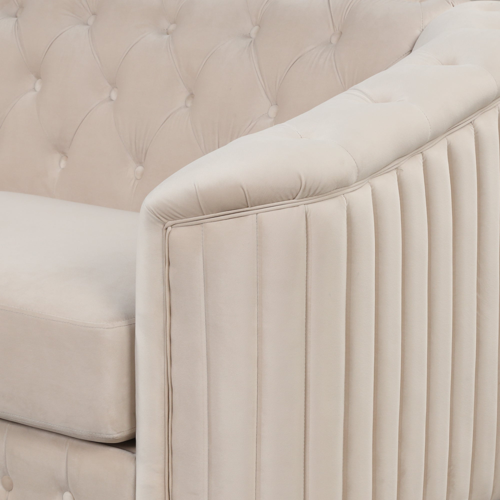 Sofa & Chair sets | Velvet Upholstered Accent Sofa,Modern Single Sofa Chair with Thick Removable Seat Cushion,Modern Single Couch for Living Room,Bedroom,or Small Space,Beige | casafoyer.myshopify.com