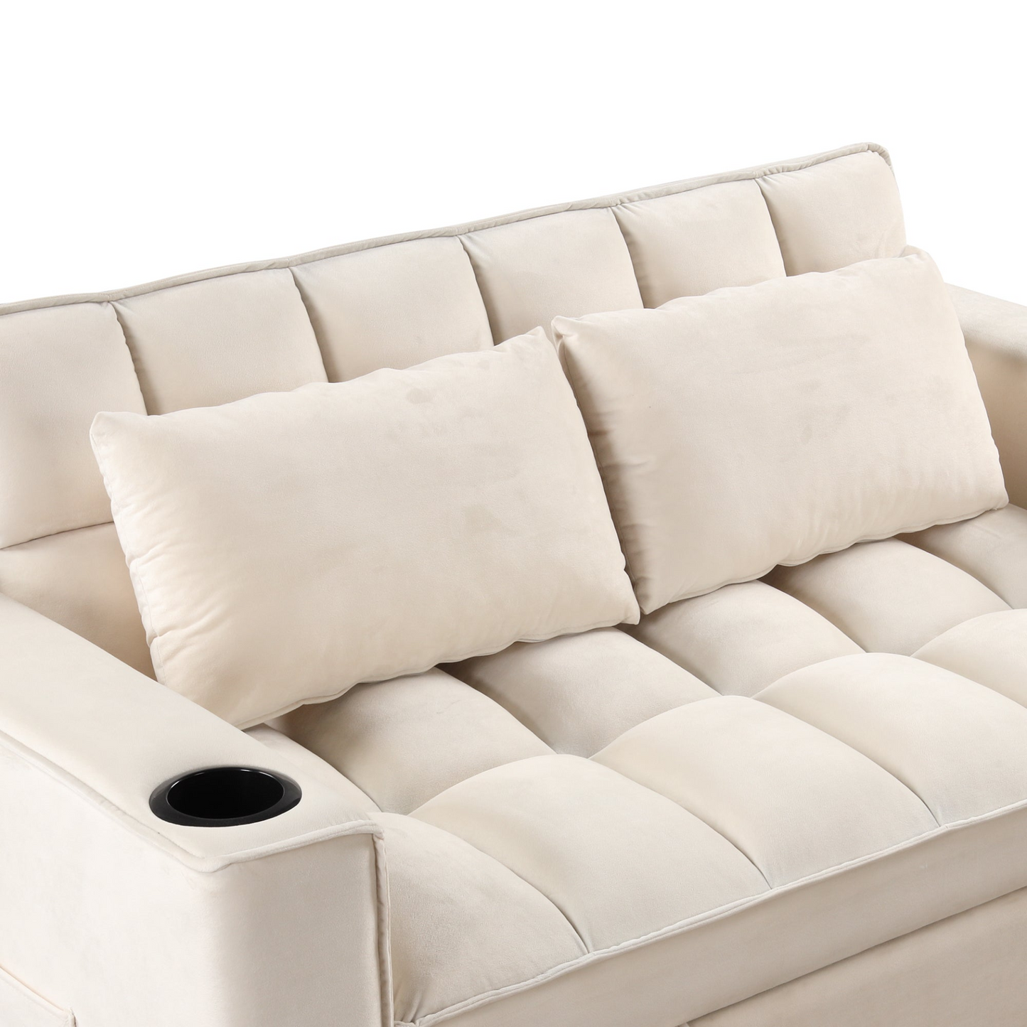 [product_type] | 55.3" 4-1 Multi-functional Sofa Bed with Cup Holder and USB Port - Milky White | casafoyer.myshopify.com