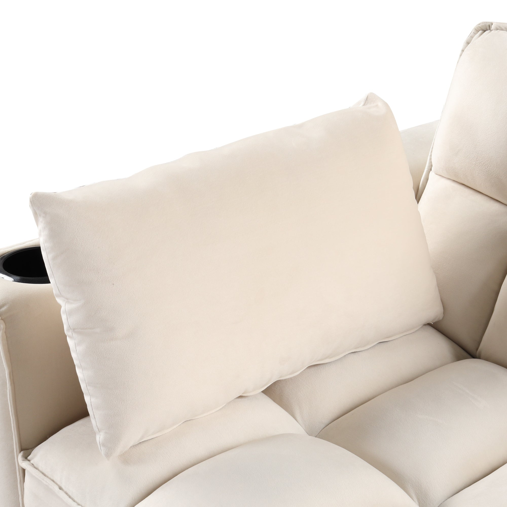 [product_type] | 55.3" 4-1 Multi-functional Sofa Bed with Cup Holder and USB Port - Milky White | casafoyer.myshopify.com