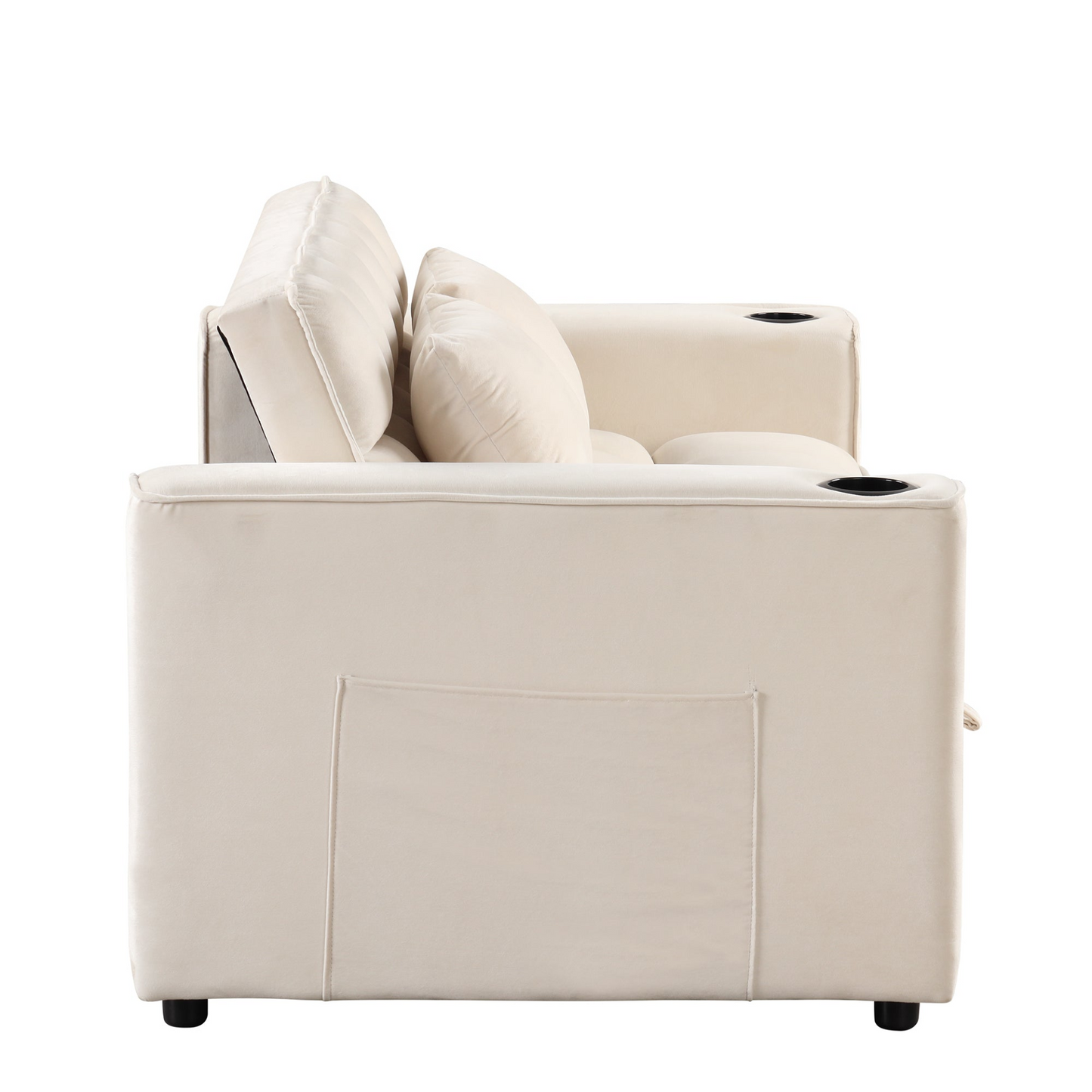 [product_type] | 55.3" 4-1 Multi-functional Sofa Bed with Cup Holder and USB Port - Milky White | casafoyer.myshopify.com