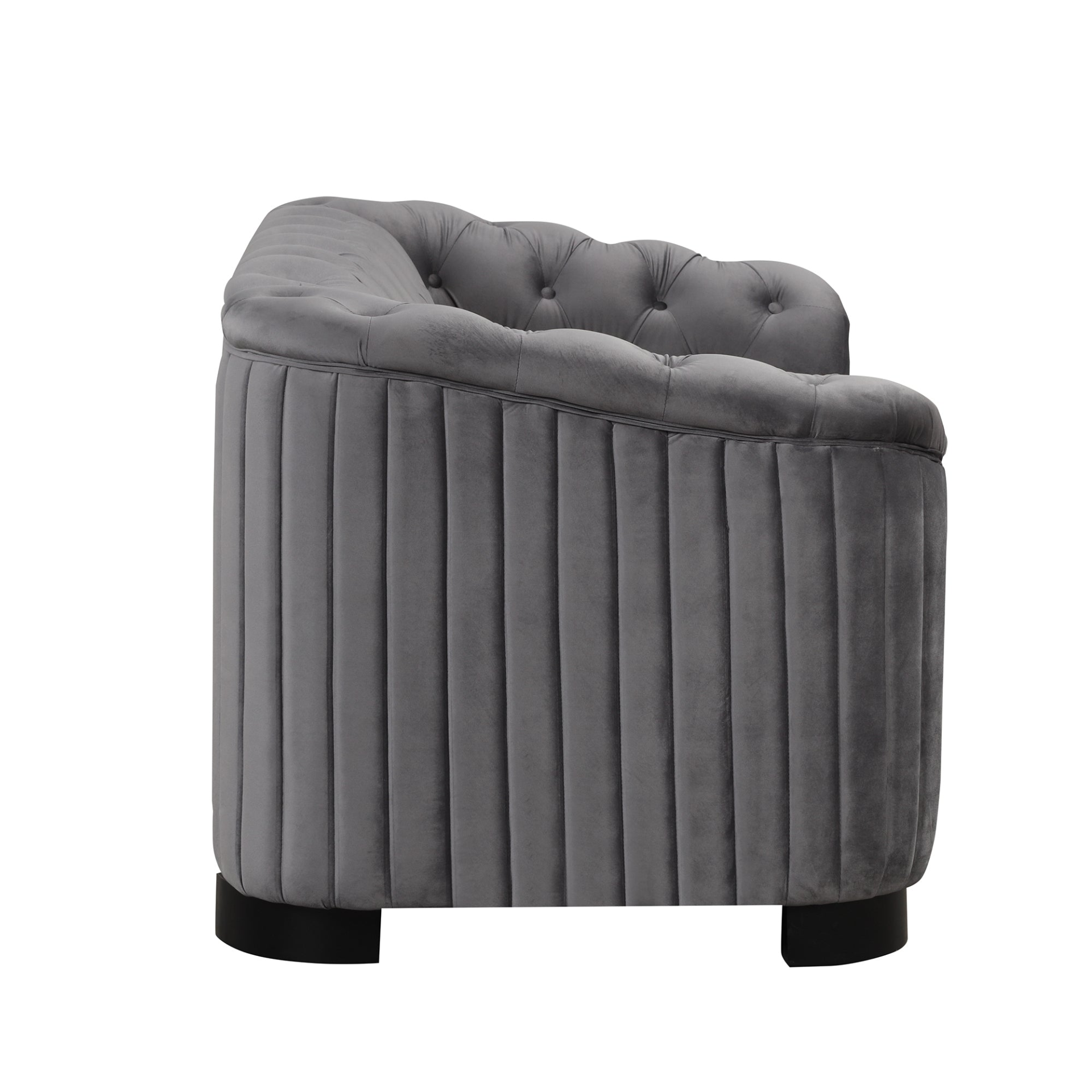 Sofa & Chair sets | Velvet Upholstered Loveseat Sofa,Modern Loveseat Sofa with Thick Removable Seat Cushion,2-Person Loveseat Sofa Couch for Living Room,Bedroom,or Small Space,Gray | casafoyer.myshopify.com