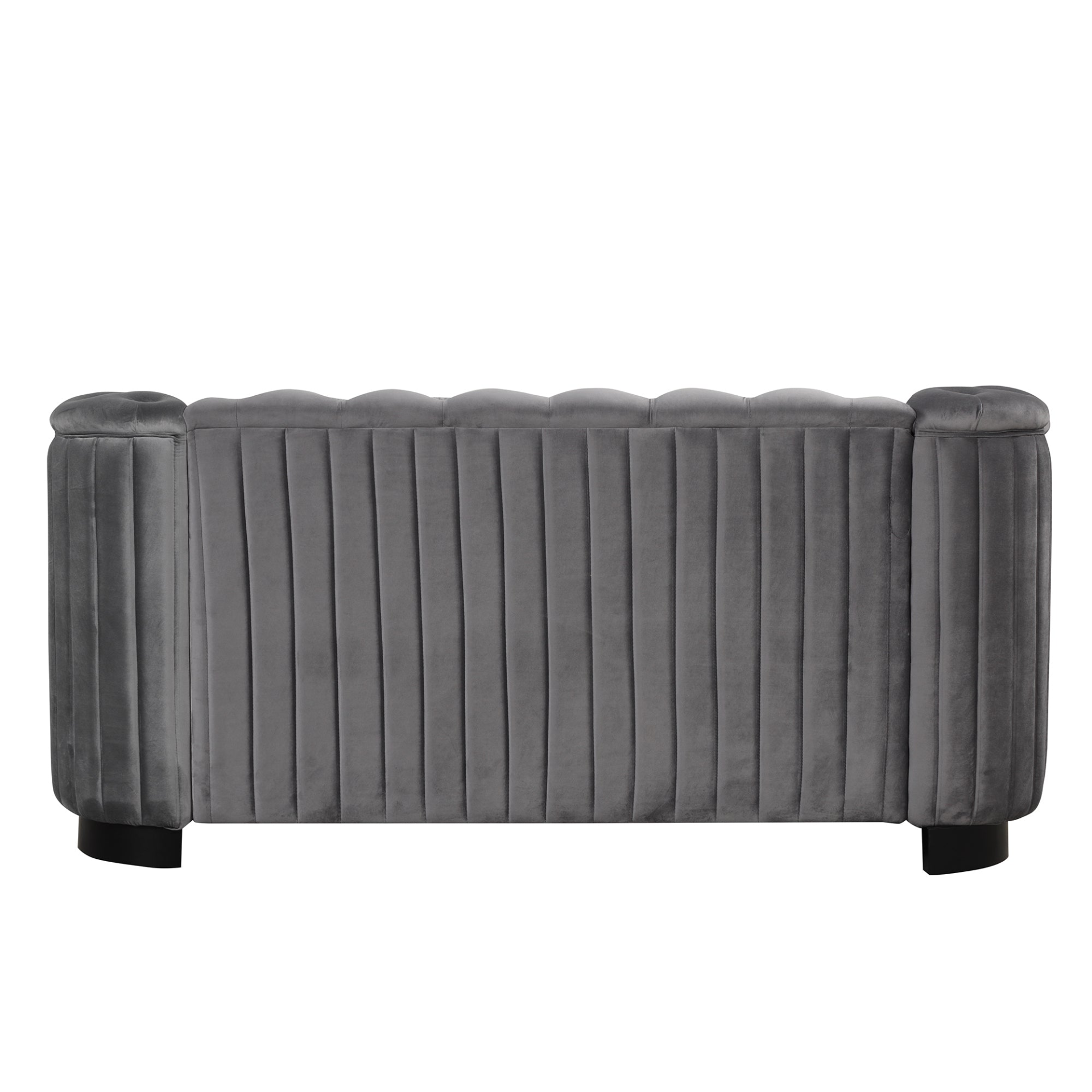 Sofa & Chair sets | Velvet Upholstered Loveseat Sofa,Modern Loveseat Sofa with Thick Removable Seat Cushion,2-Person Loveseat Sofa Couch for Living Room,Bedroom,or Small Space,Gray | casafoyer.myshopify.com