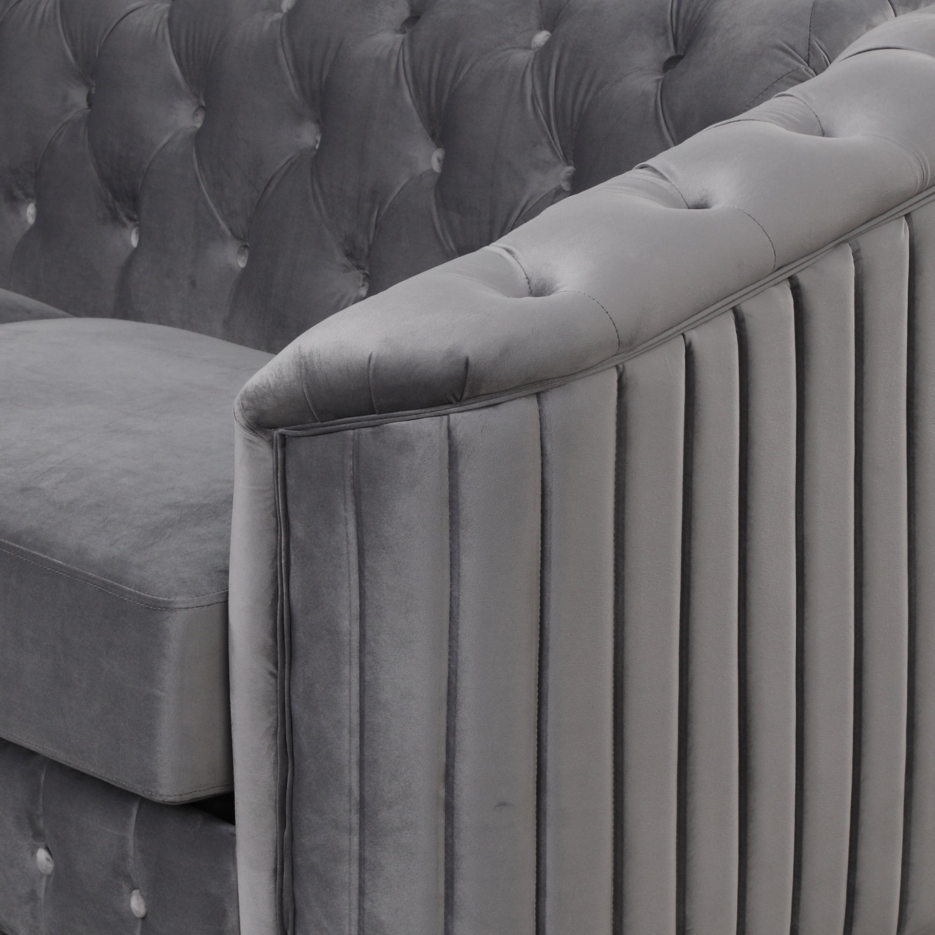 Sofa & Chair sets | Velvet Upholstered Loveseat Sofa,Modern Loveseat Sofa with Thick Removable Seat Cushion,2-Person Loveseat Sofa Couch for Living Room,Bedroom,or Small Space,Gray | casafoyer.myshopify.com