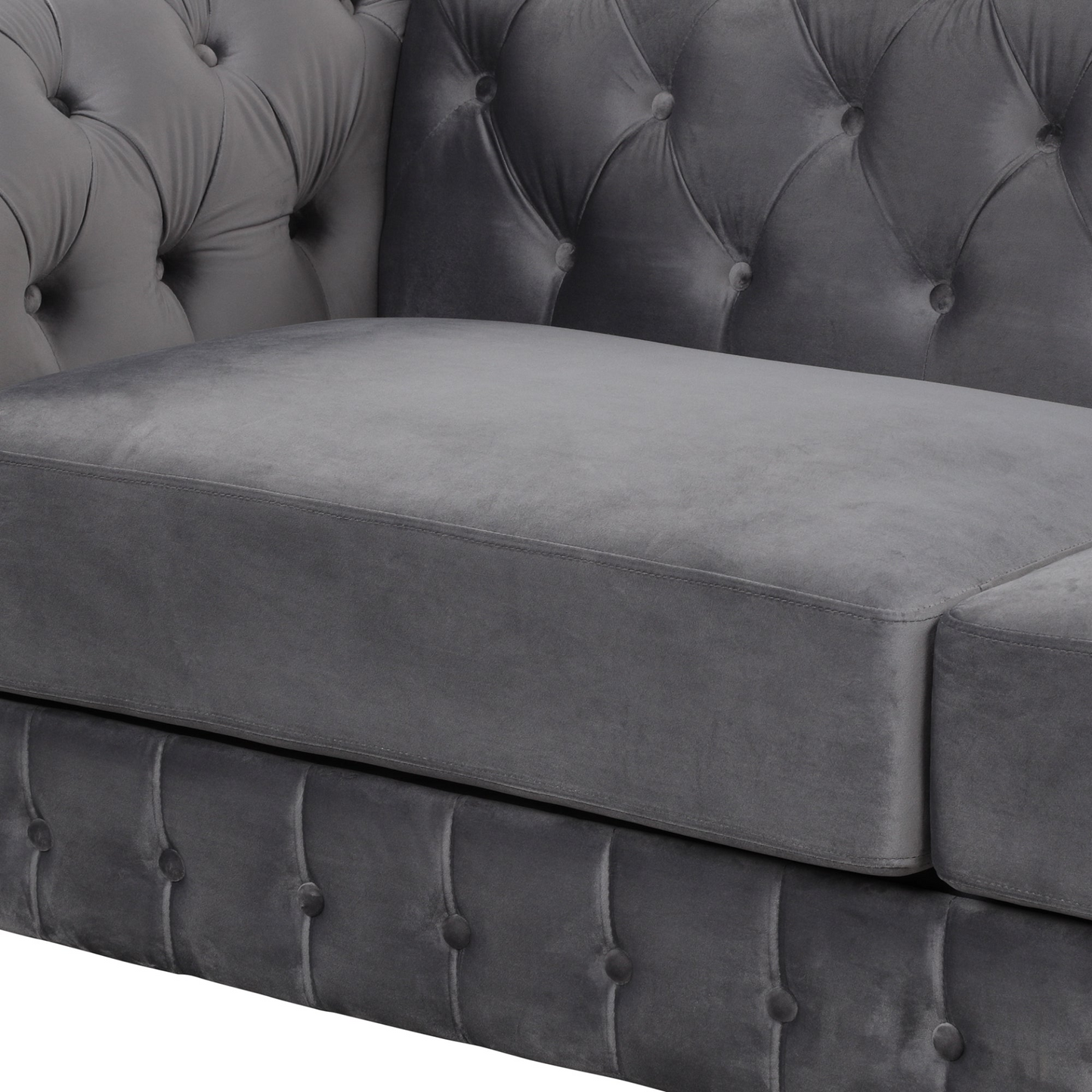 Sofa & Chair sets | Velvet Upholstered Loveseat Sofa,Modern Loveseat Sofa with Thick Removable Seat Cushion,2-Person Loveseat Sofa Couch for Living Room,Bedroom,or Small Space,Gray | casafoyer.myshopify.com