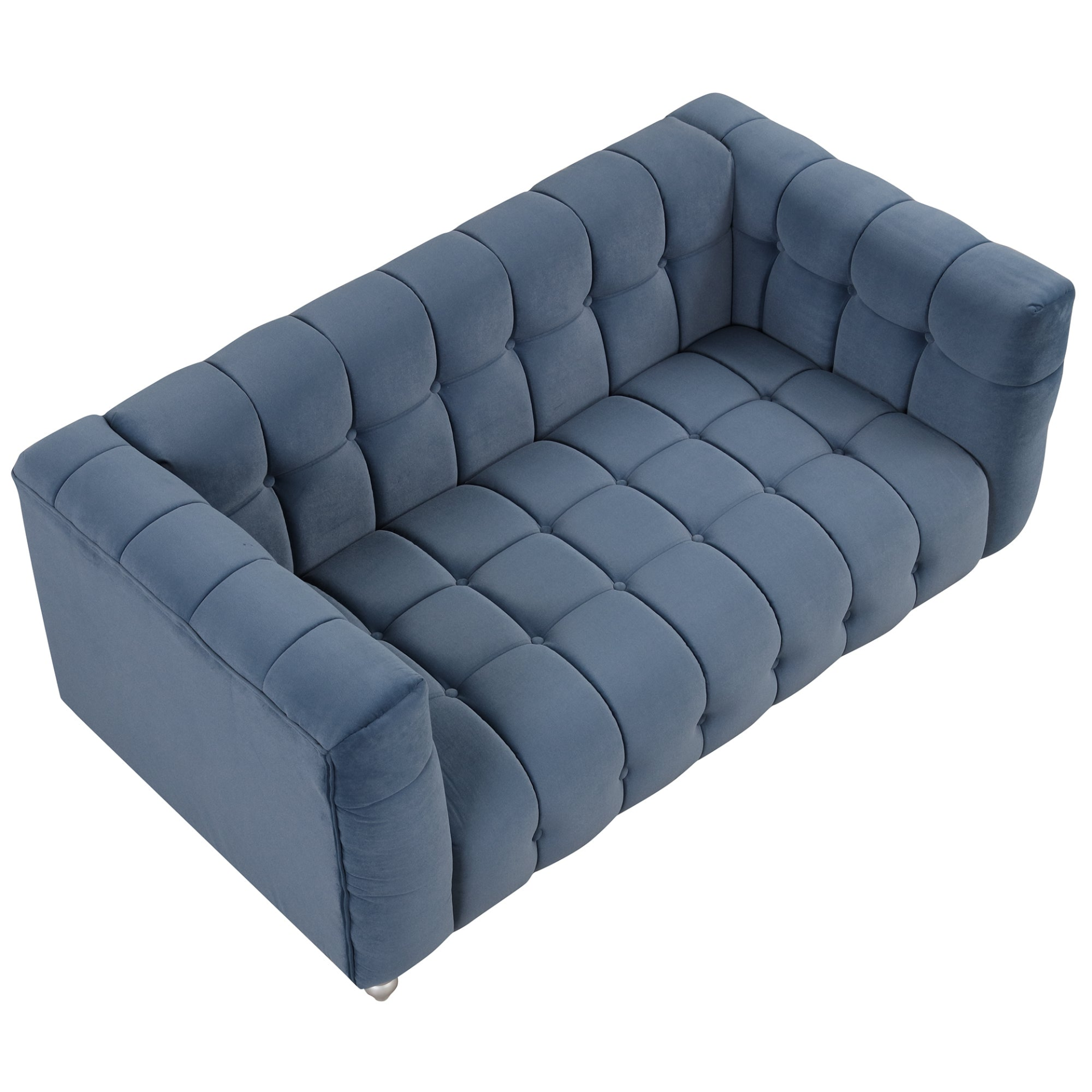 Sofa & Chair sets | Modern Sofa Dutch Fluff Upholstered sofa with solid wood legs, buttoned tufted backrest,blue | casafoyer.myshopify.com