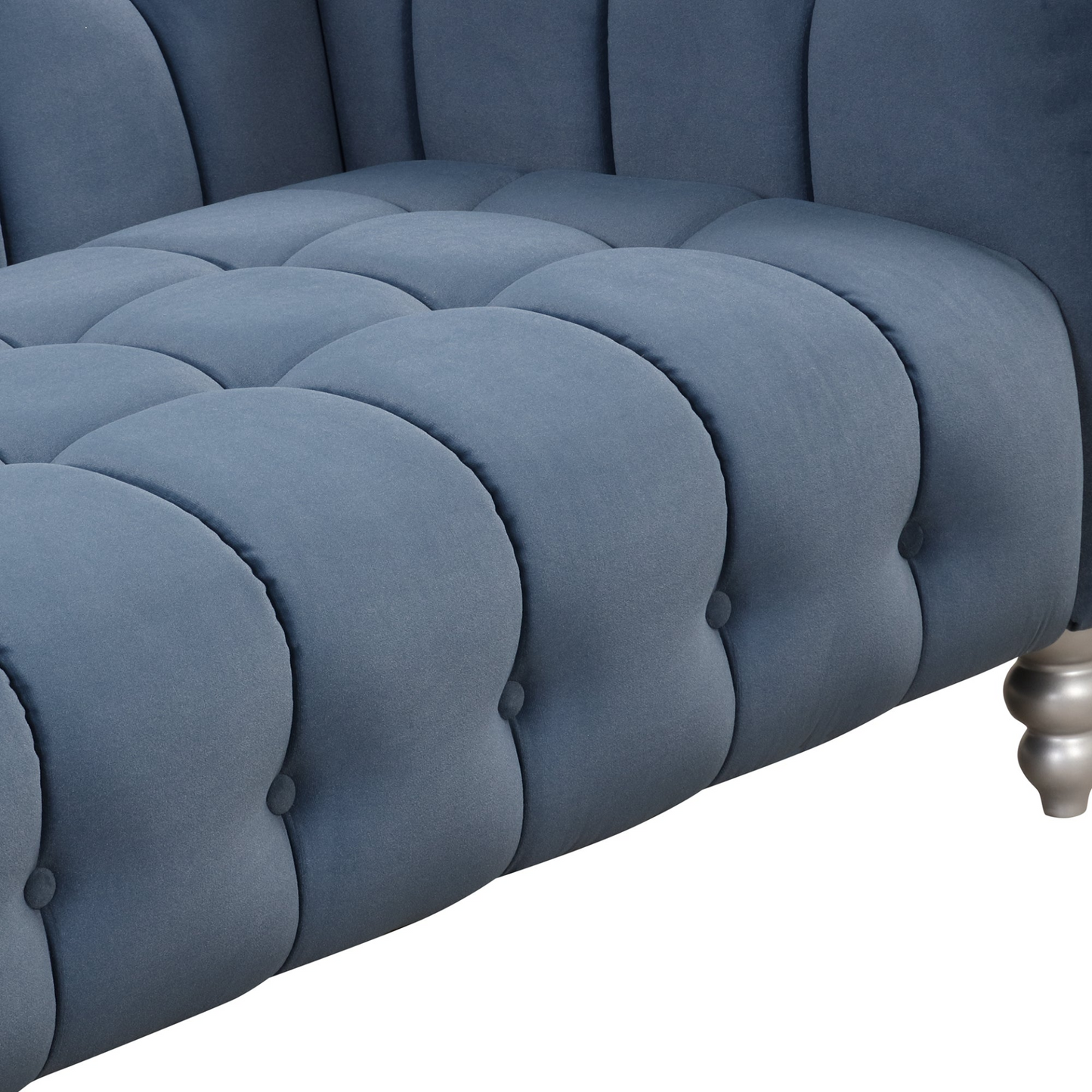 Sofa & Chair sets | Modern Sofa Dutch Fluff Upholstered sofa with solid wood legs, buttoned tufted backrest,blue | casafoyer.myshopify.com