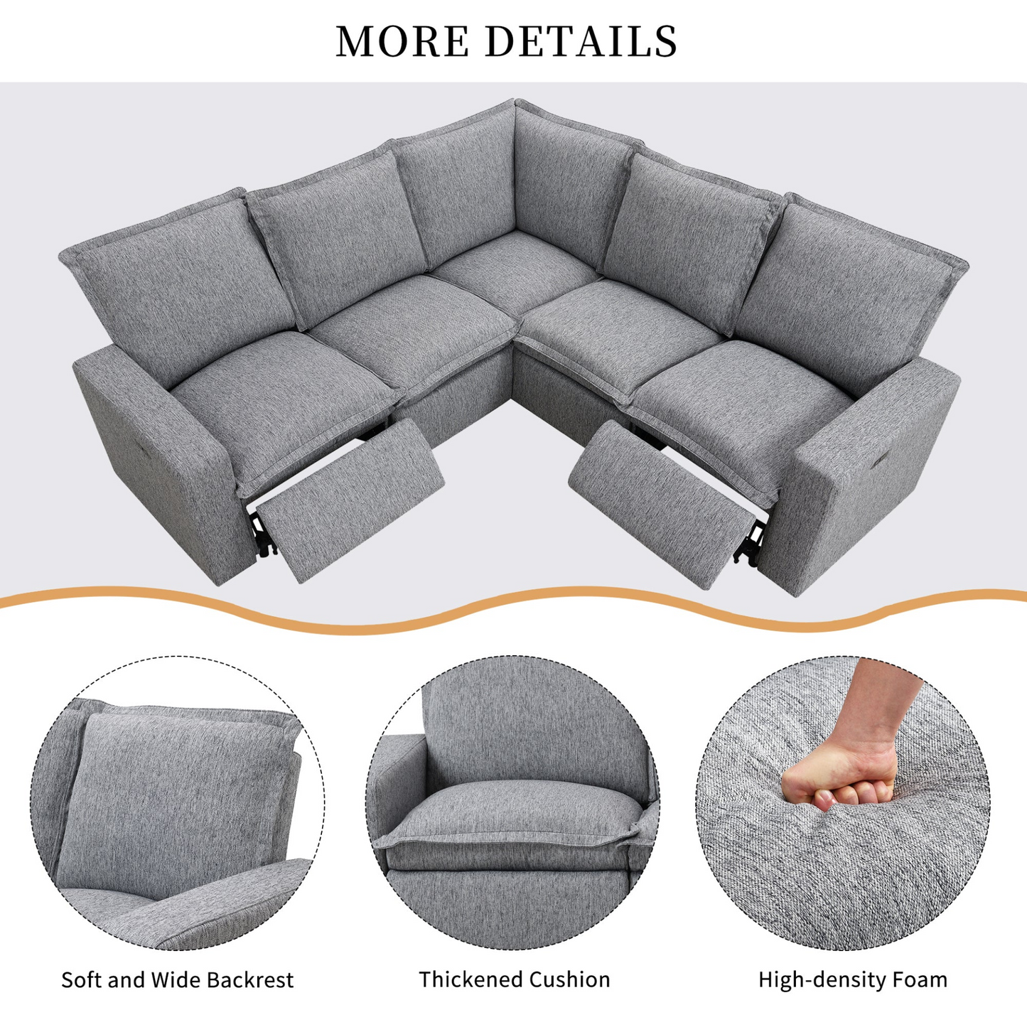 Sofa & Chair sets | Power Recliner Chair Home Theater Seating Soft Chair with USB Port for Living Room, Bedroom, Theater room, Grey | casafoyer.myshopify.com