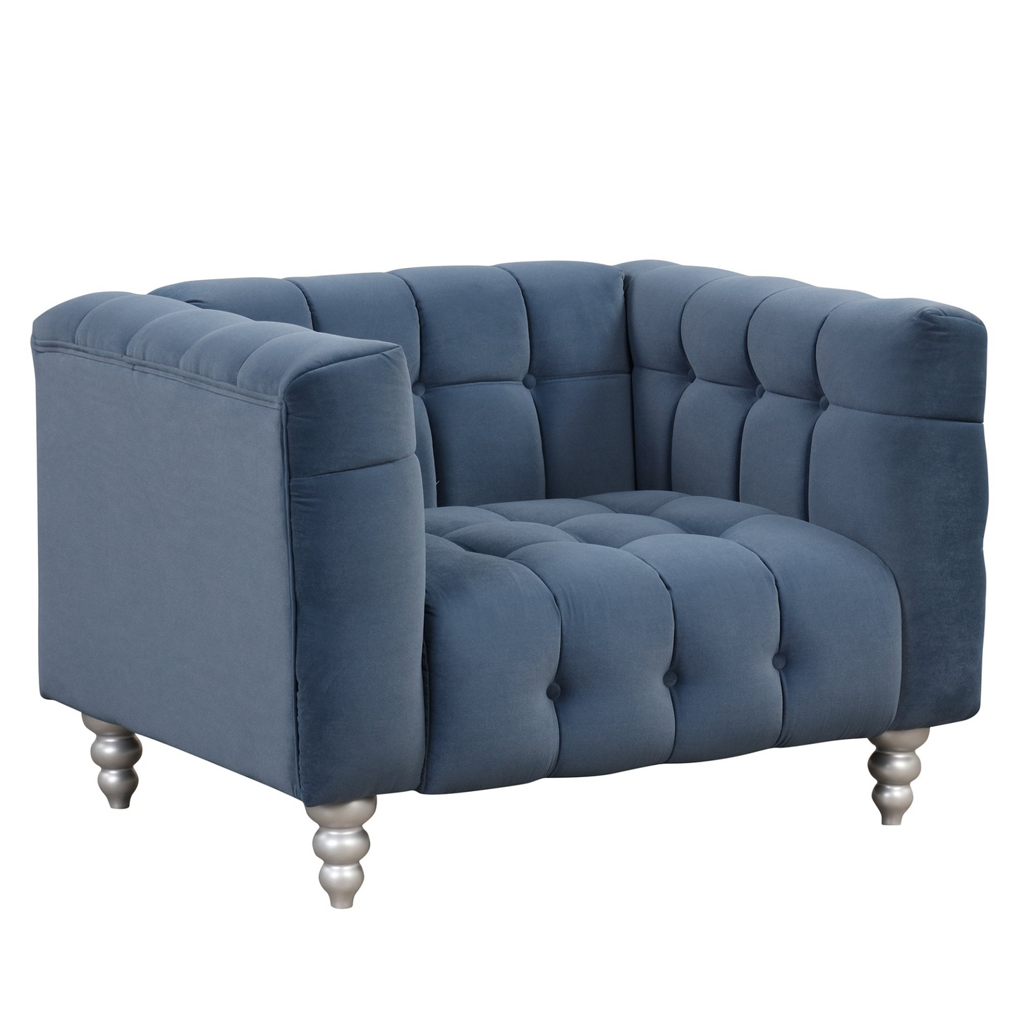 Sofa & Chair sets | Modern Sofa Dutch Fluff Upholstered sofa with solid wood legs, buttoned tufted backrest,blue | casafoyer.myshopify.com