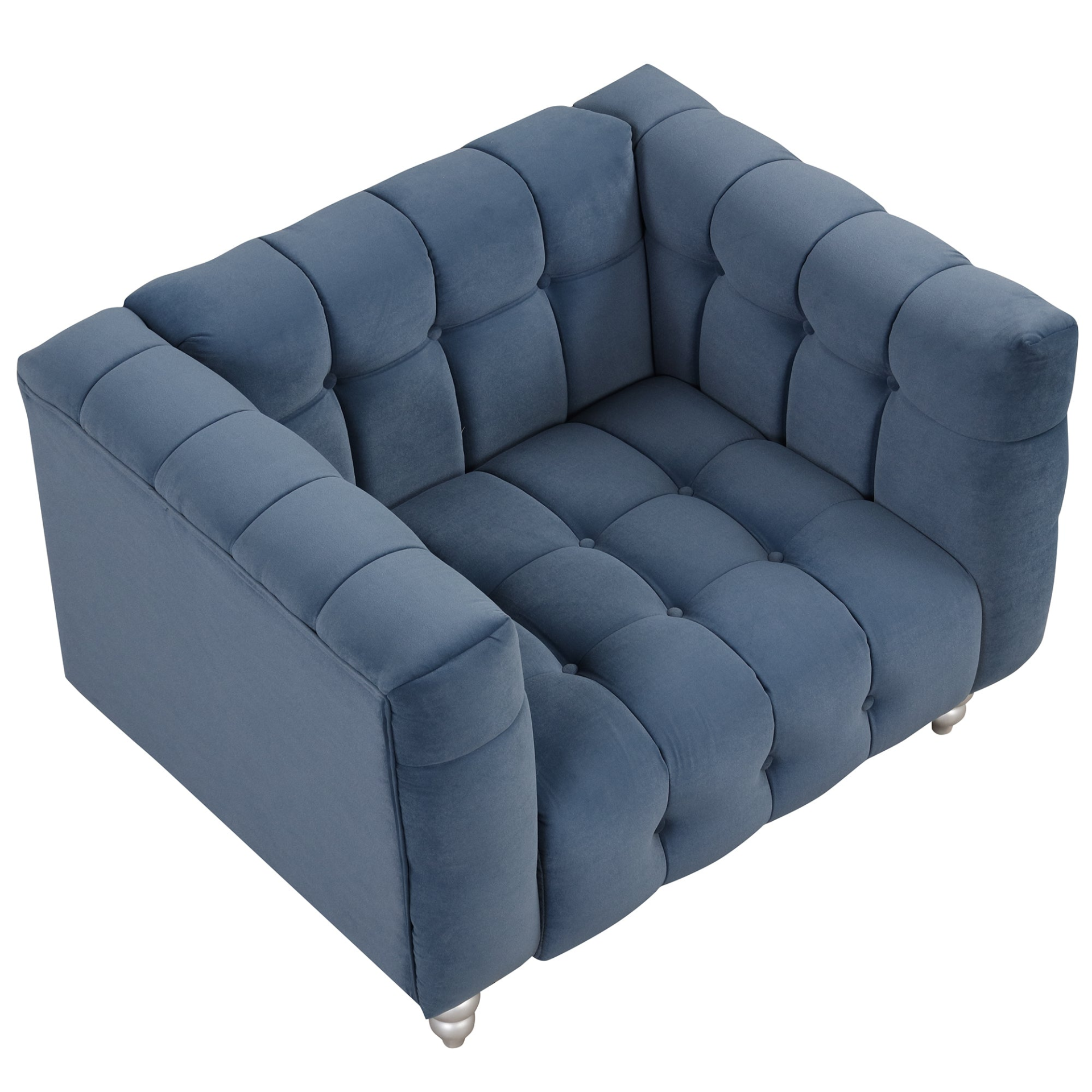 Sofa & Chair sets | Modern Sofa Dutch Fluff Upholstered sofa with solid wood legs, buttoned tufted backrest,blue | casafoyer.myshopify.com